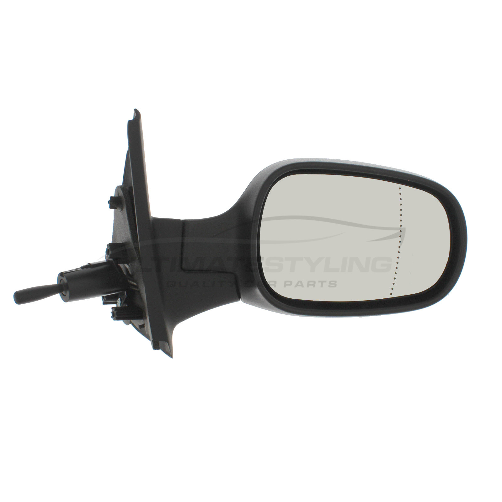 Nissan Micra Wing Mirror / Door Mirror - Drivers Side (RH) - Cable adjustment - Non-Heated Glass - Black