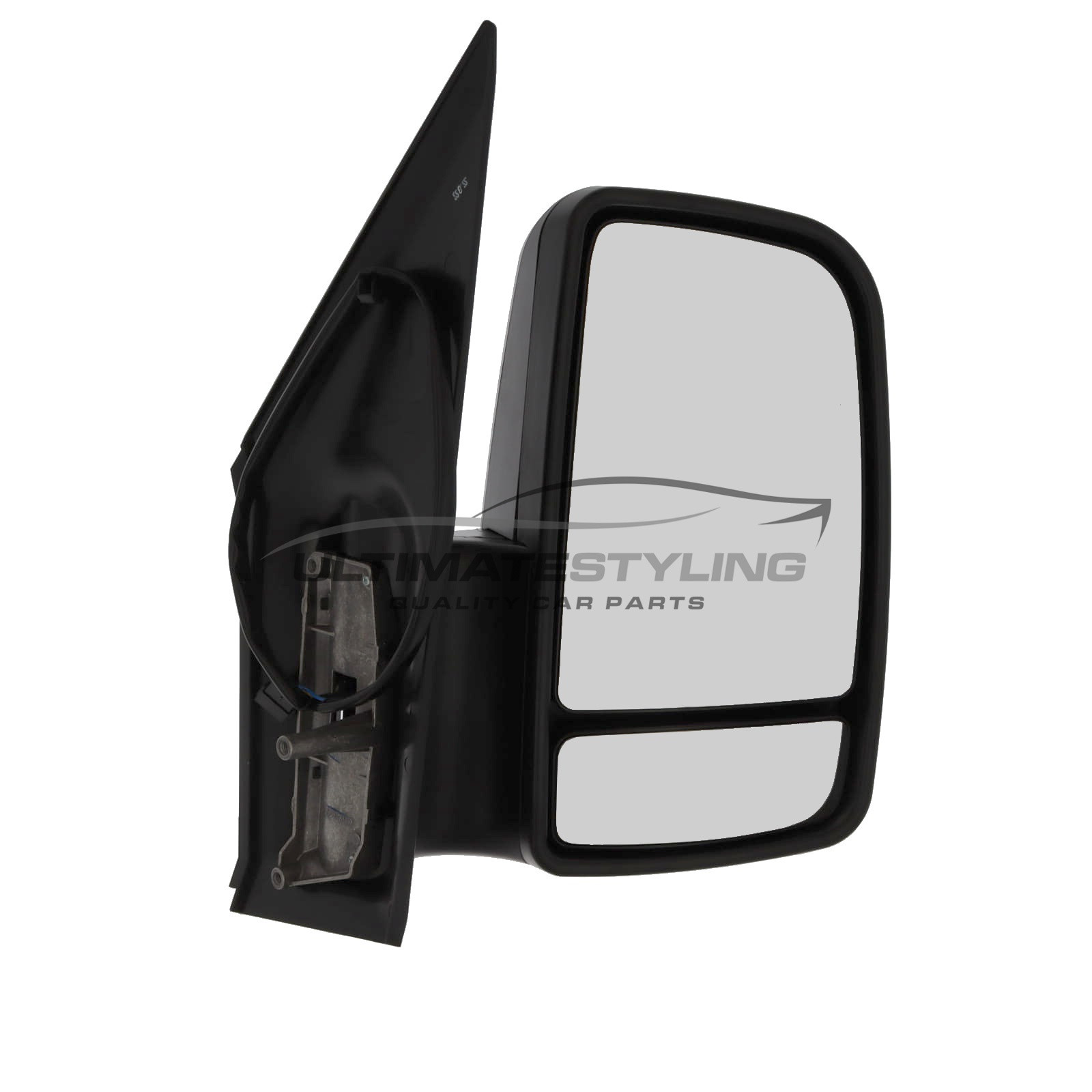 Mercedes Benz Sprinter 2006-2019, Volkswagen Crafter 2006-2017 Manual Black Short Arm Door Wing Mirror Drivers Side Right