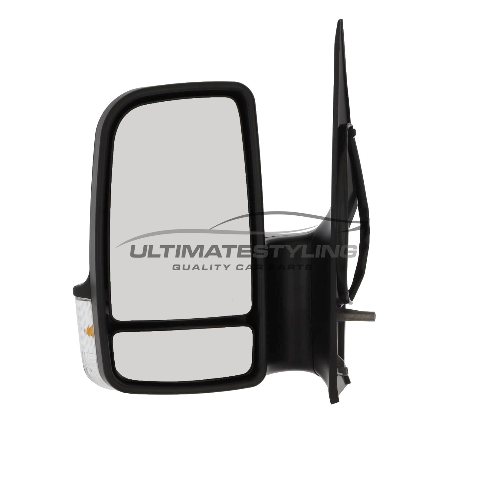 Mercedes Benz Sprinter 2006-2019, Volkswagen Crafter 2006-2017 Manual Black Short Arm Door Wing Mirror Passengers Side Left Hand