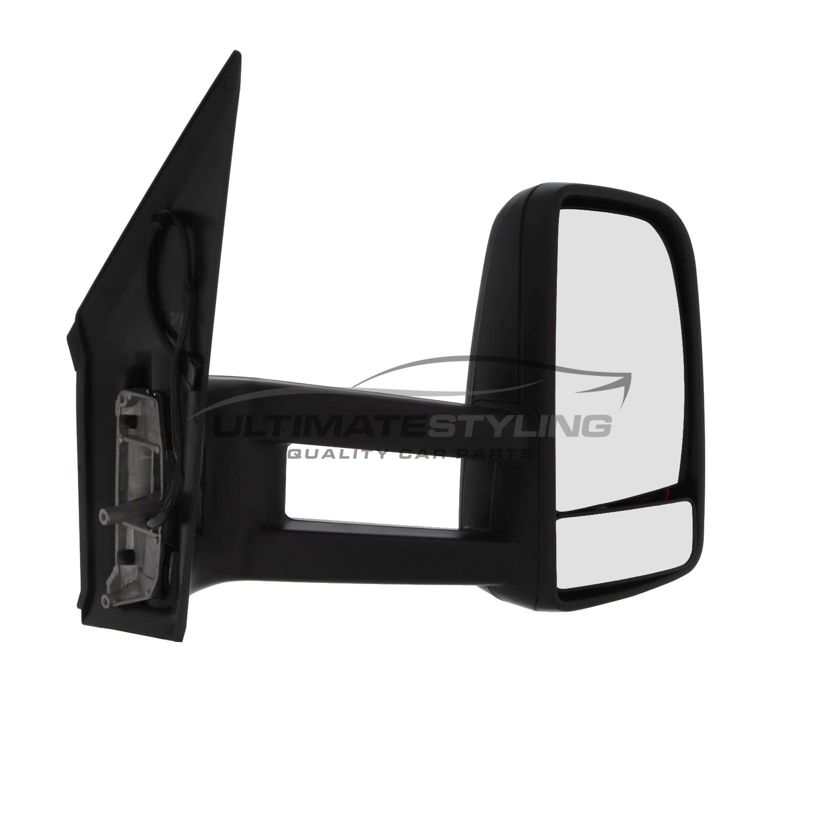 Mercedes Benz Sprinter 2006-2019, Volkswagen Crafter 2006-2017 Manual Black Long Arm Door Wing Mirror RH
