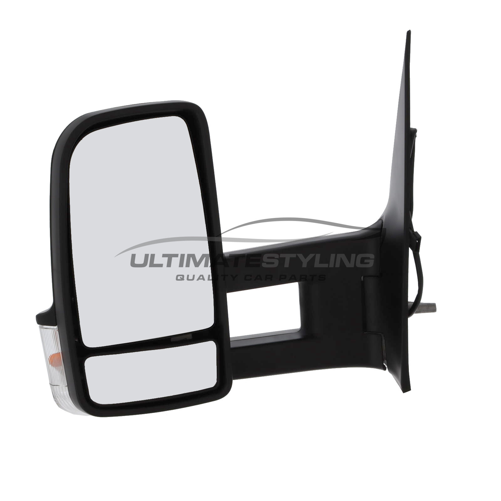 Mercedes Benz Sprinter 2006-2019, Volkswagen Crafter 2006-2017 Manual Black Long Arm Door Wing Mirror LH