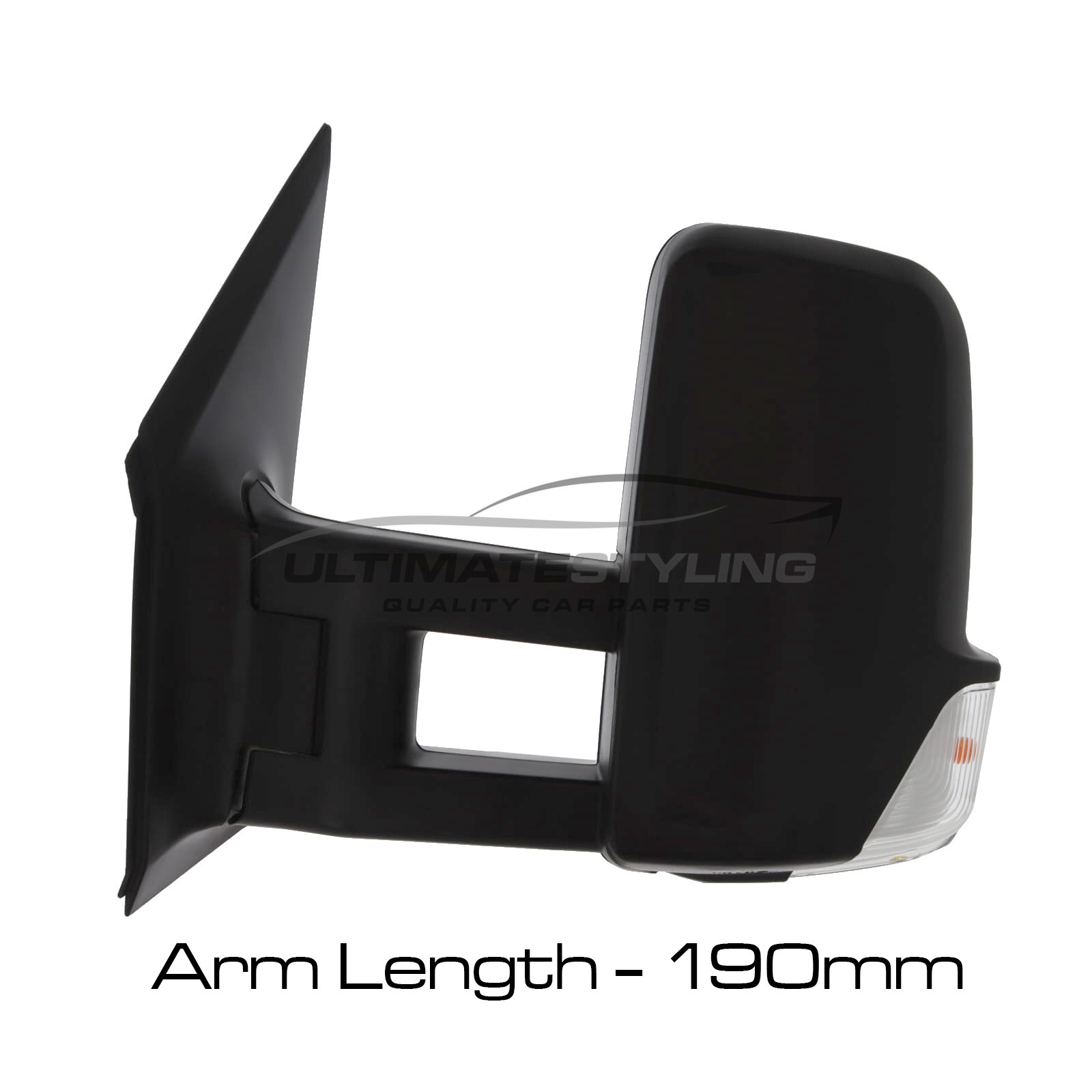 Mercedes Benz Sprinter 2006-2019, Volkswagen Crafter 2006-2017 Manual Black Long Arm Door Wing Mirror LH
