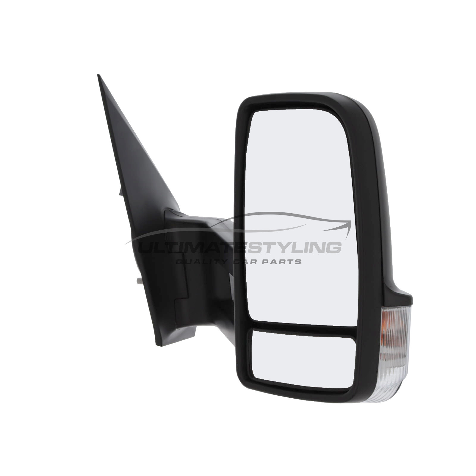 Ultimate Styling Replacement Cable None Power Folding Wing Door Mirror With Non-Heated Glass With Black Mirror Cover Cap Side Of Product Drivers Side RH