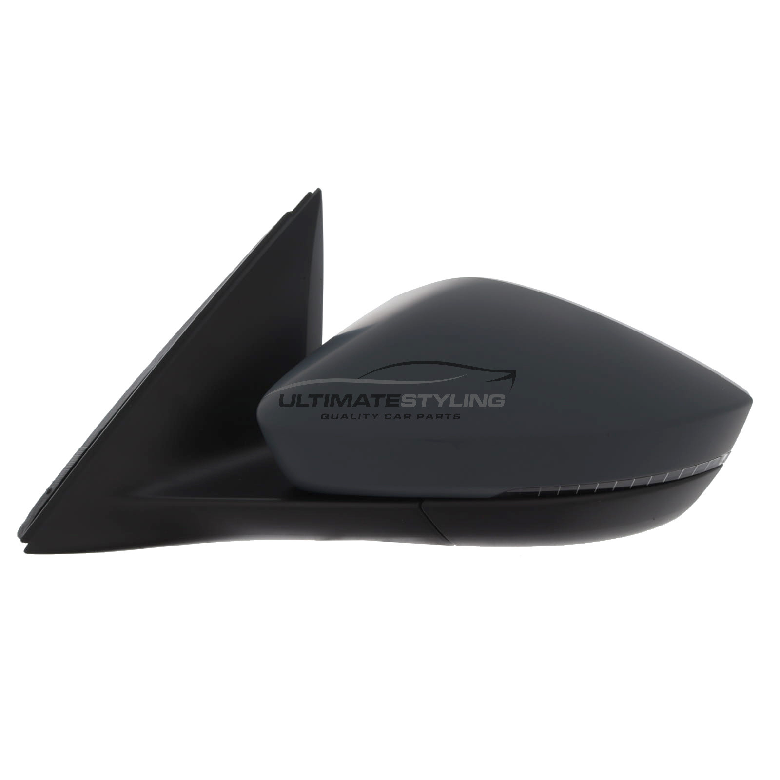 Skoda Kamiq 2019-> Wing Door Mirror - Electric - Heated - Convex - Glass - Indicator - Primed Cover - Passengers Side Nearside Left Hand