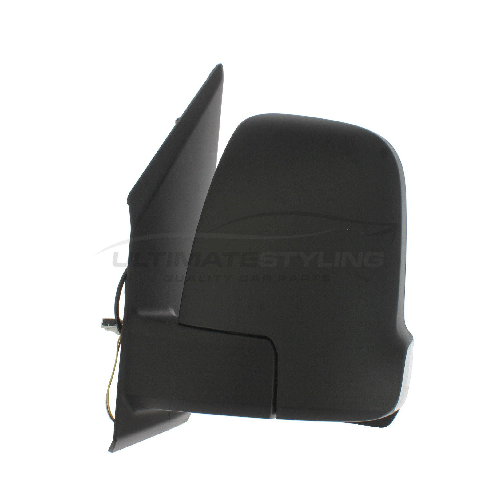 Mercedes Benz Sprinter Wing Mirror / Door Mirror - Passenger Side (LH) - Manual adjustment - Non-Heated Glass - Indicator - Black - Textured