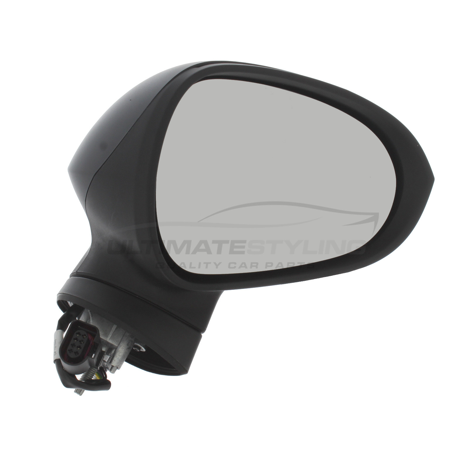 Seat Leon Wing Mirror / Door Mirror - Drivers Side (RH) - Electric adjustment - Heated Glass - Paintable - Black