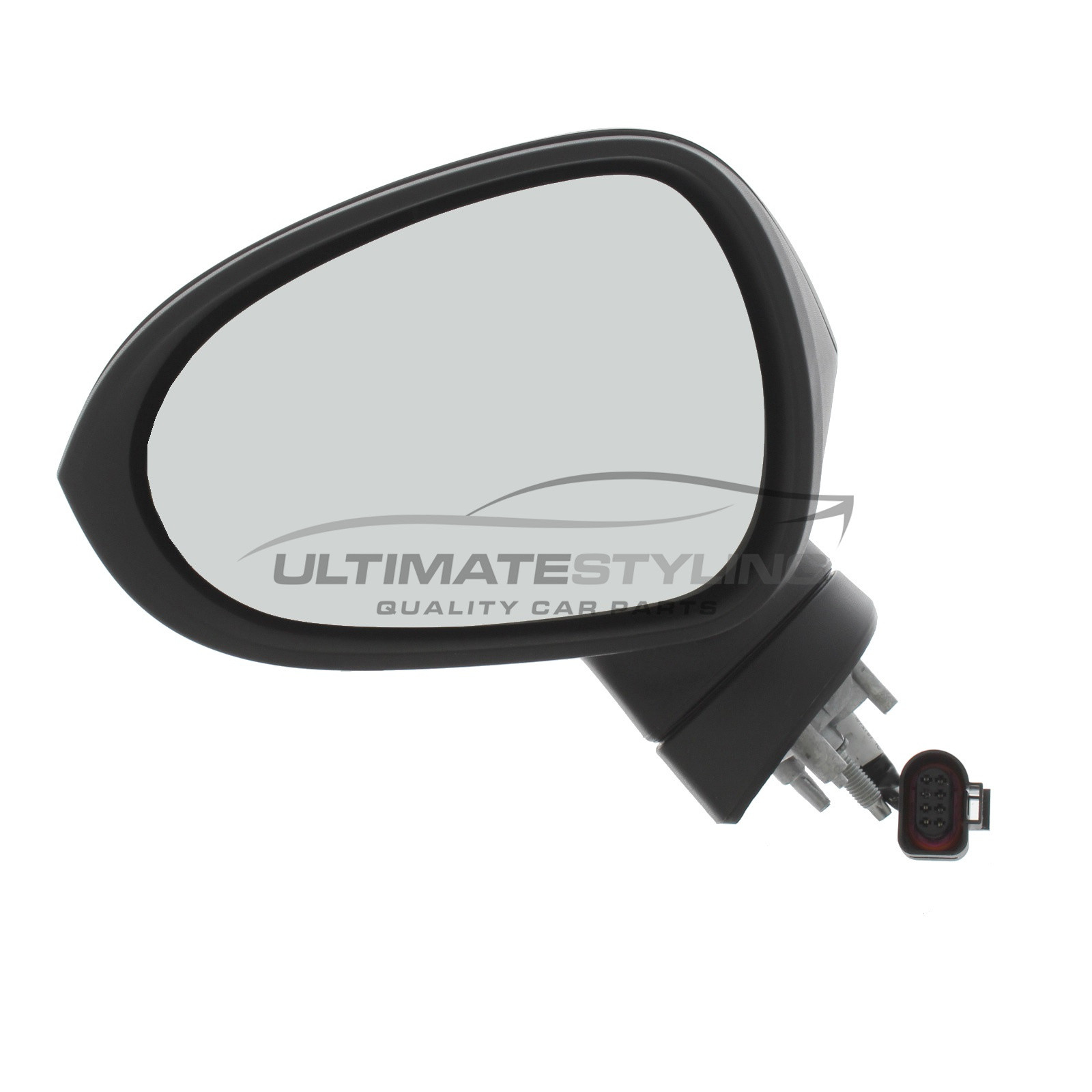 Seat Leon Wing Mirror / Door Mirror - Passenger Side (LH) - Electric adjustment - Heated Glass - Power Folding - Paintable - Black