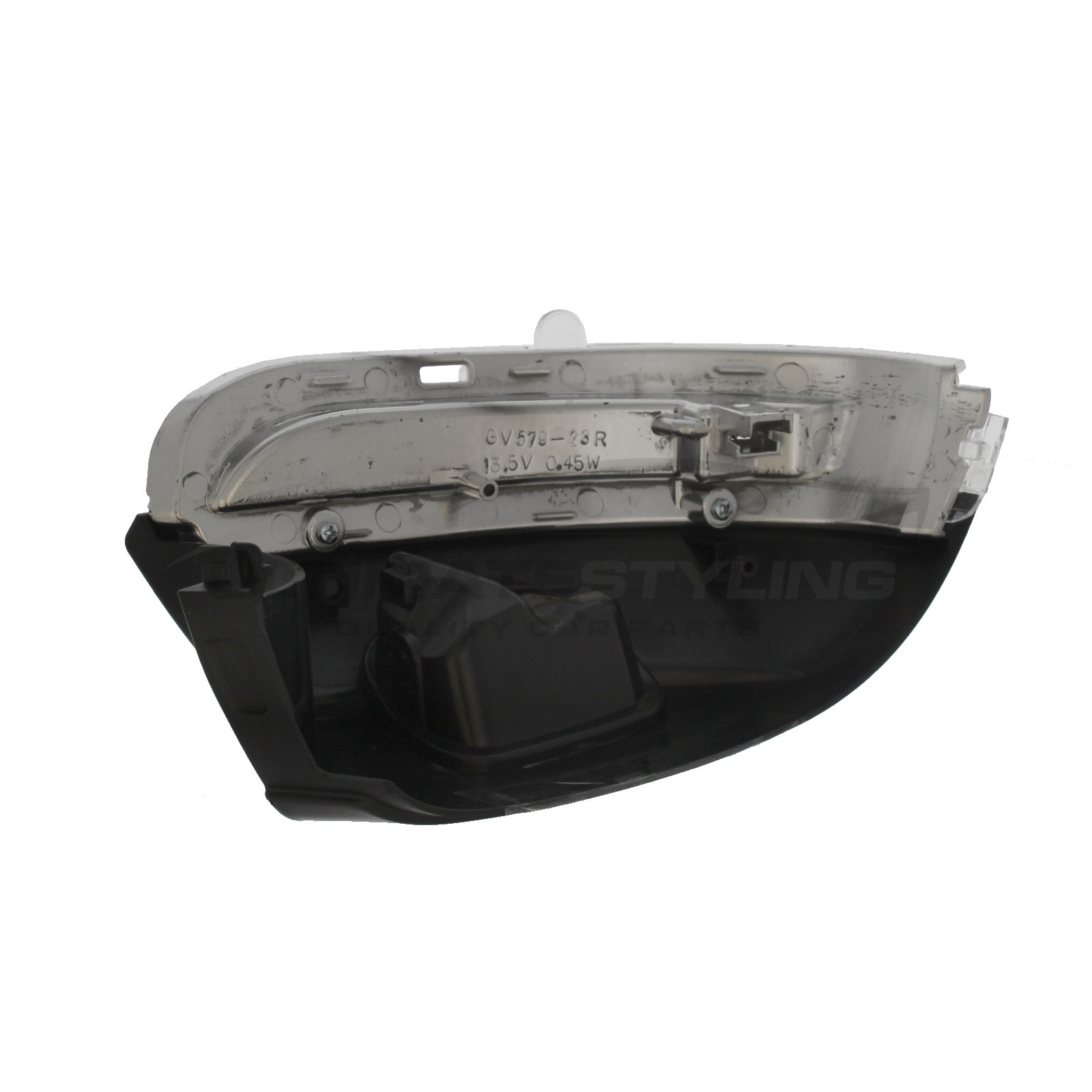 VW Beetle 2012-2018, VW CC 2011-2017, VW Eos 2009-2015, VW Jetta 2011-2018, VW Passat 2008-2015, VW Scirocco 2008-2018 Clear LED Mirror Indicator To Suit Mirror With or Without Puddle Lamp - Includes Plastic Base Drivers Side (RH)