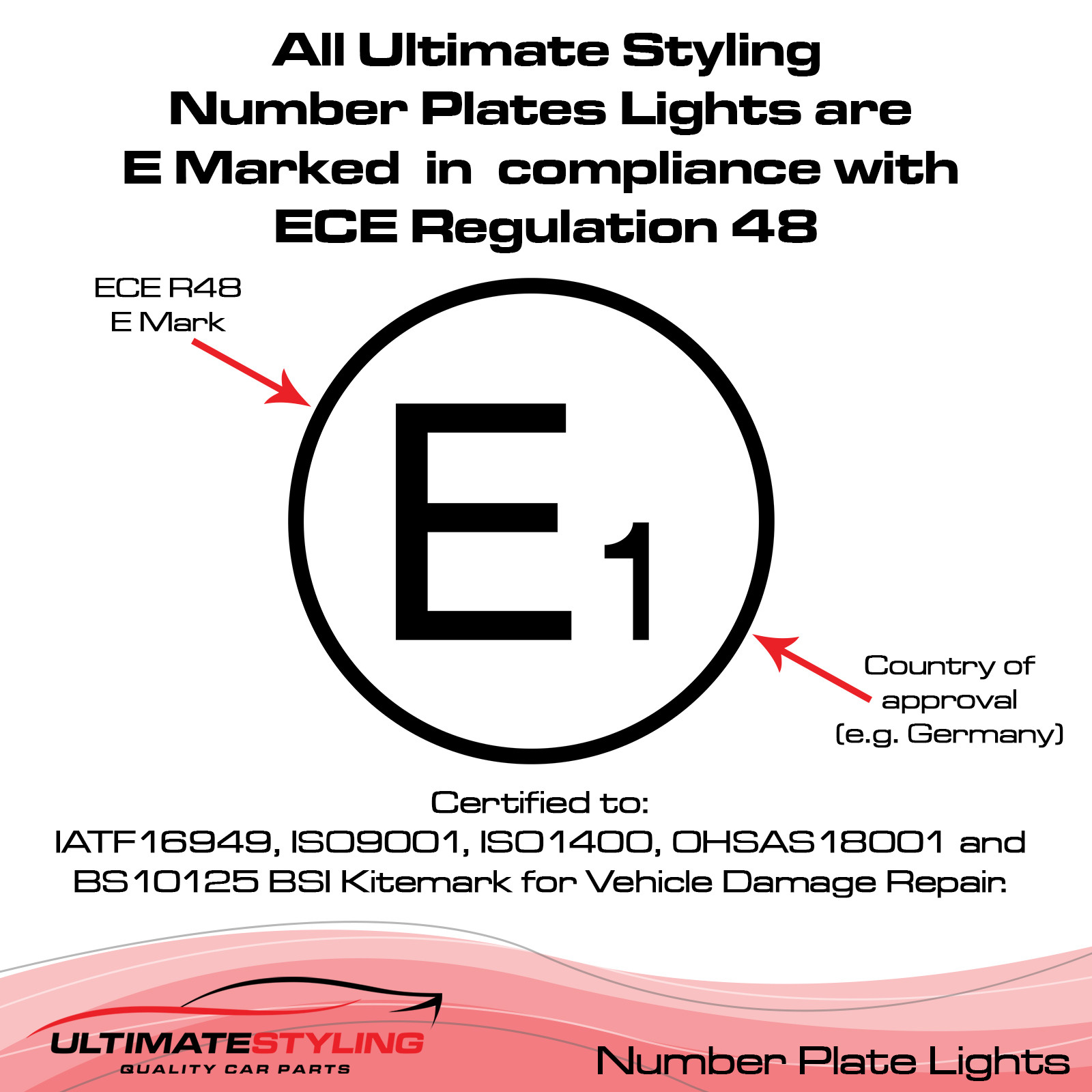 Ford C-MAX / Focus / Focus C-MAX Rear Number Plate Light - Universal (LH or RH)