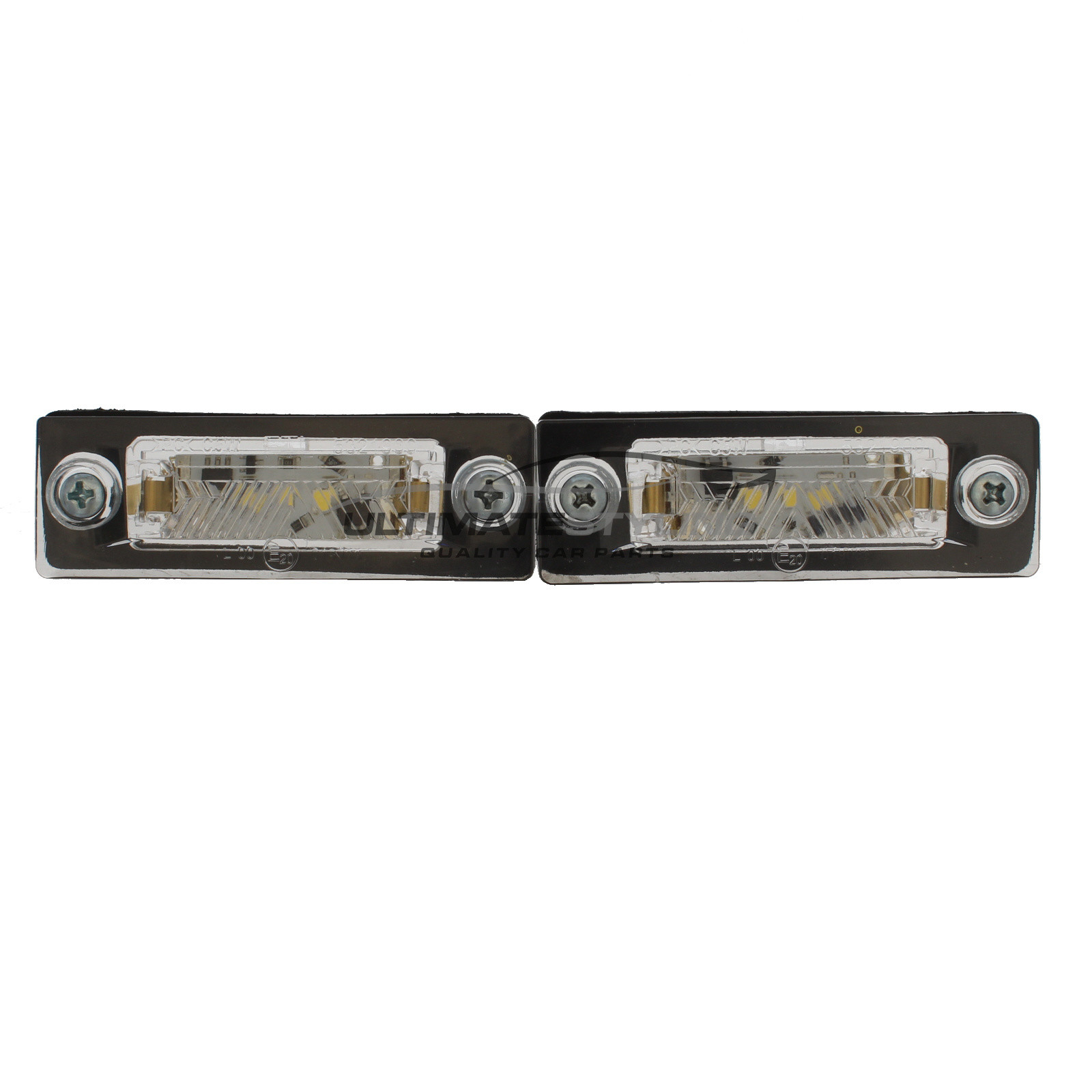 Skoda Superb, Volkswagen Caddy / Caravelle / Passat / Touran / Transporter Rear Number Plate Light - 1 Pair (LH & RH)
