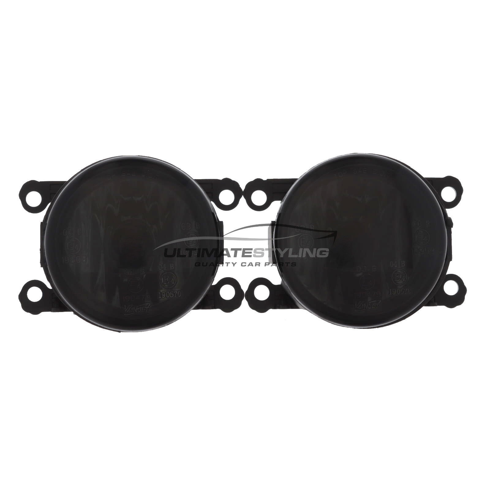 Smoked Front Fog Light Lamp Pair Left & Right