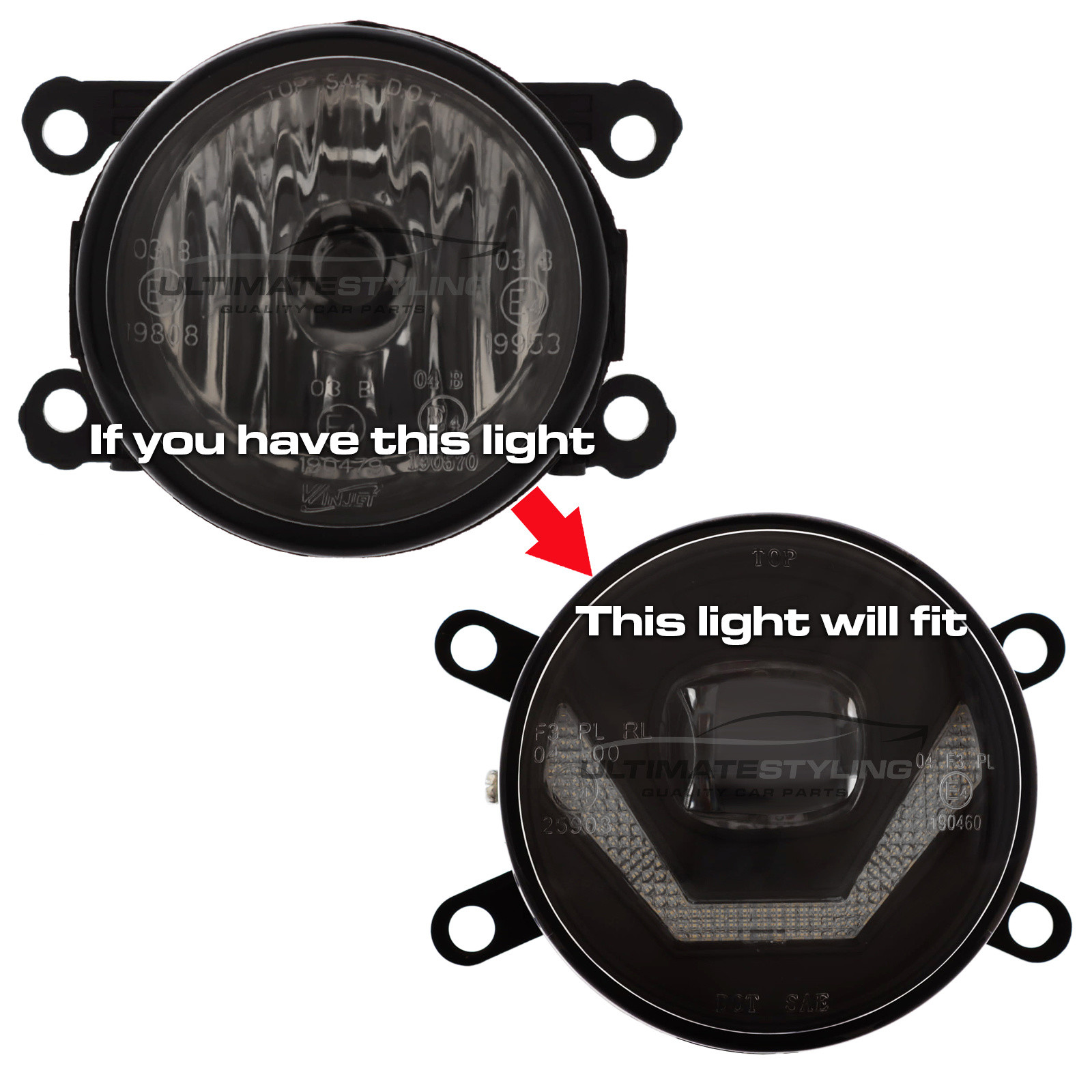LED Front Fog & DRL LED Lights Pair Left & Right