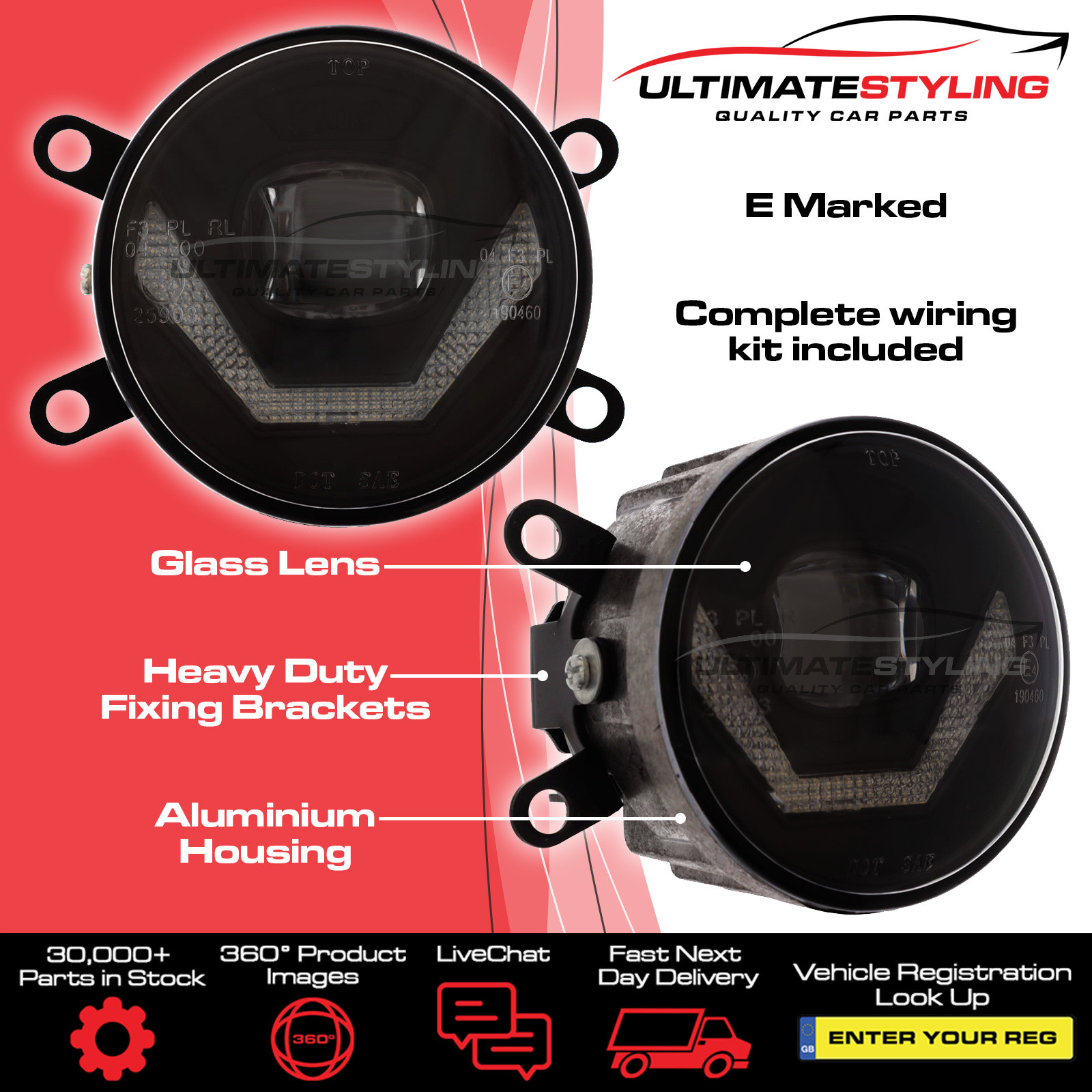 Performance Front Fog Lights for Vauxhall Agila