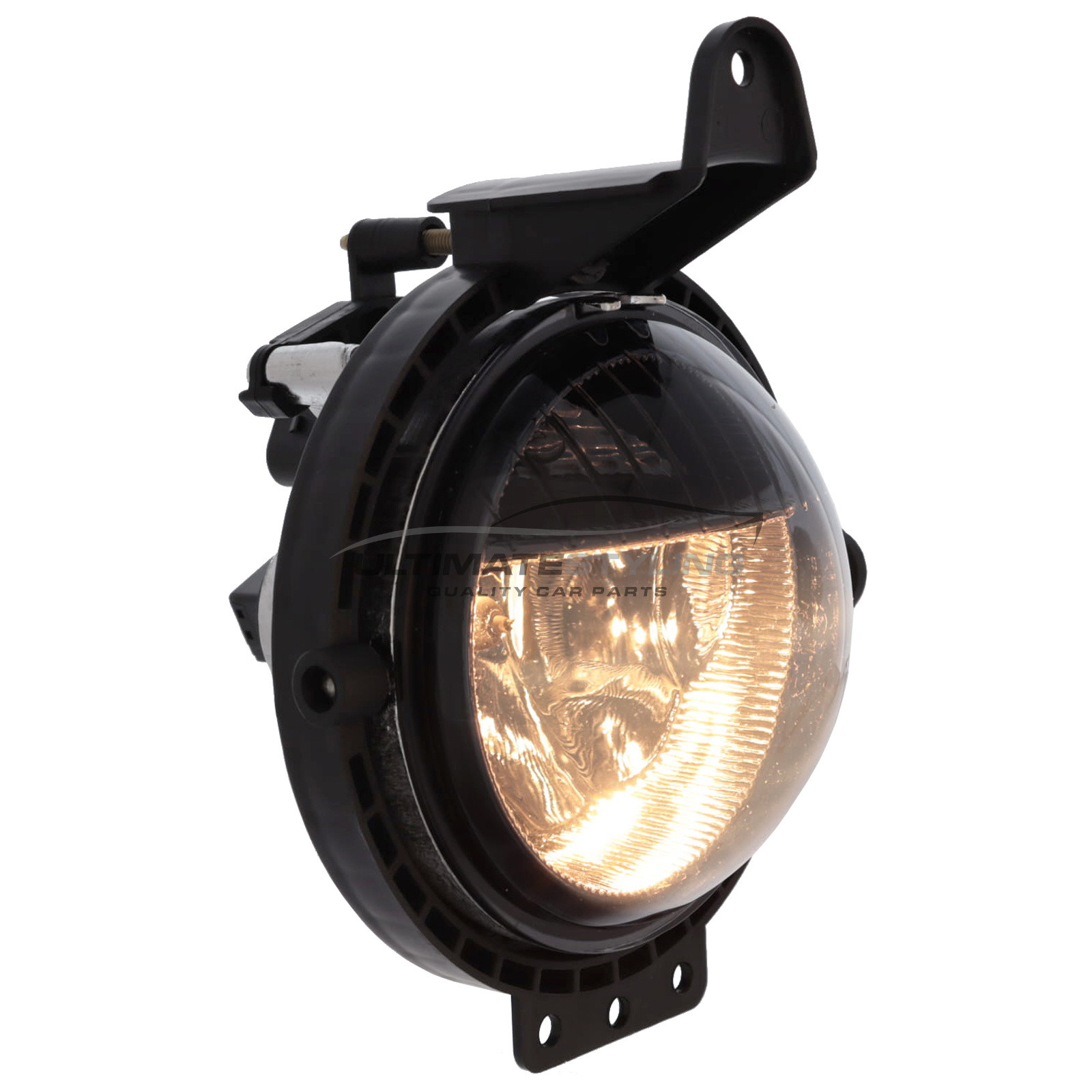 BMW Mini R56 2006-2014 / R57 2009-2016 / R58 2011-2016 / Clubman R55 Estate 2007-2015 / Clubman R55 Van 2012-2015 / Roadster 2012-2016 - Smoked Performance Front Fog Lights - Halogen DRL Daytime Running Lamps - Round - With H8 W5W Bulbs & Bulb Holders