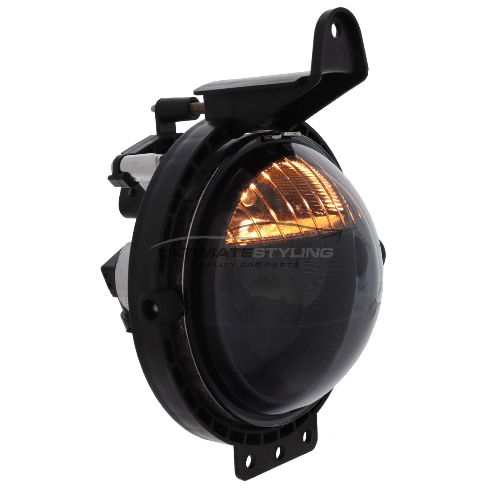 BMW Mini R56 2006-2014 / R57 2009-2016 / R58 2011-2016 / Clubman R55 Estate 2007-2015 / Clubman R55 Van 2012-2015 / Roadster 2012-2016 - Smoked Performance Front Fog Lights - Halogen DRL Daytime Running Lamps - Round - With H8 W5W Bulbs & Bulb Holders