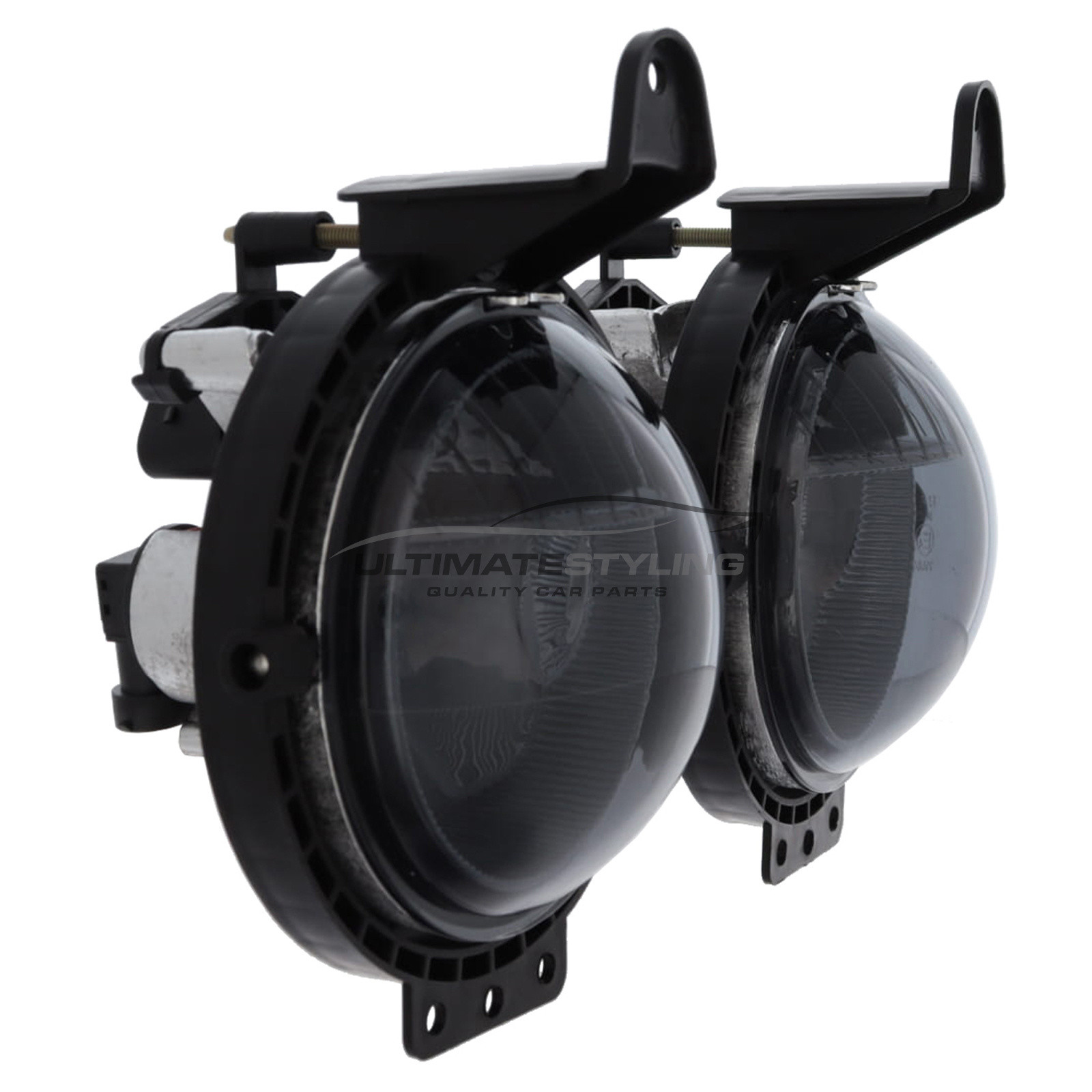 BMW Mini R56 2006-2014 / R57 2009-2016 / R58 2011-2016 / Clubman R55 Estate 2007-2015 / Clubman R55 Van 2012-2015 / Roadster 2012-2016 - Smoked Performance Front Fog Lights - Halogen DRL Daytime Running Lamps - Round - With H8 W5W Bulbs & Bulb Holders