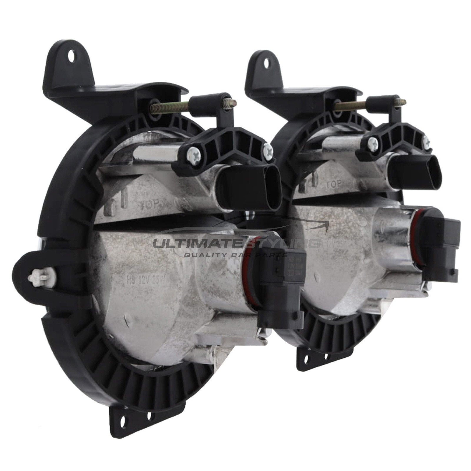 BMW Mini R56 2006-2014 / R57 2009-2016 / R58 2011-2016 / Clubman R55 Estate 2007-2015 / Clubman R55 Van 2012-2015 / Roadster 2012-2016 - Smoked Performance Front Fog Lights - Halogen DRL Daytime Running Lamps - Round - With H8 W5W Bulbs & Bulb Holders