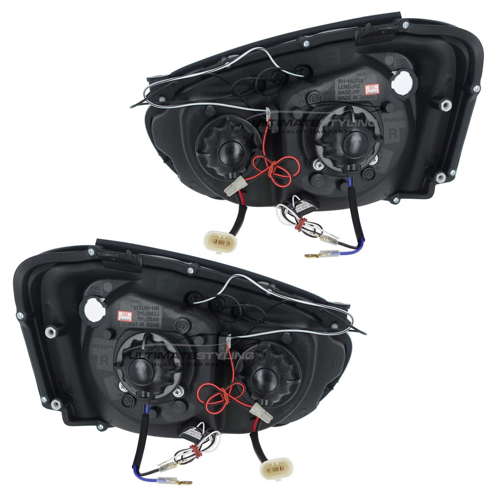 Subaru Impreza Blobeye 2003-2005 Upgrade Headlights Black Inner LED DRL Angel Eyes Halo Projector Xenon Look