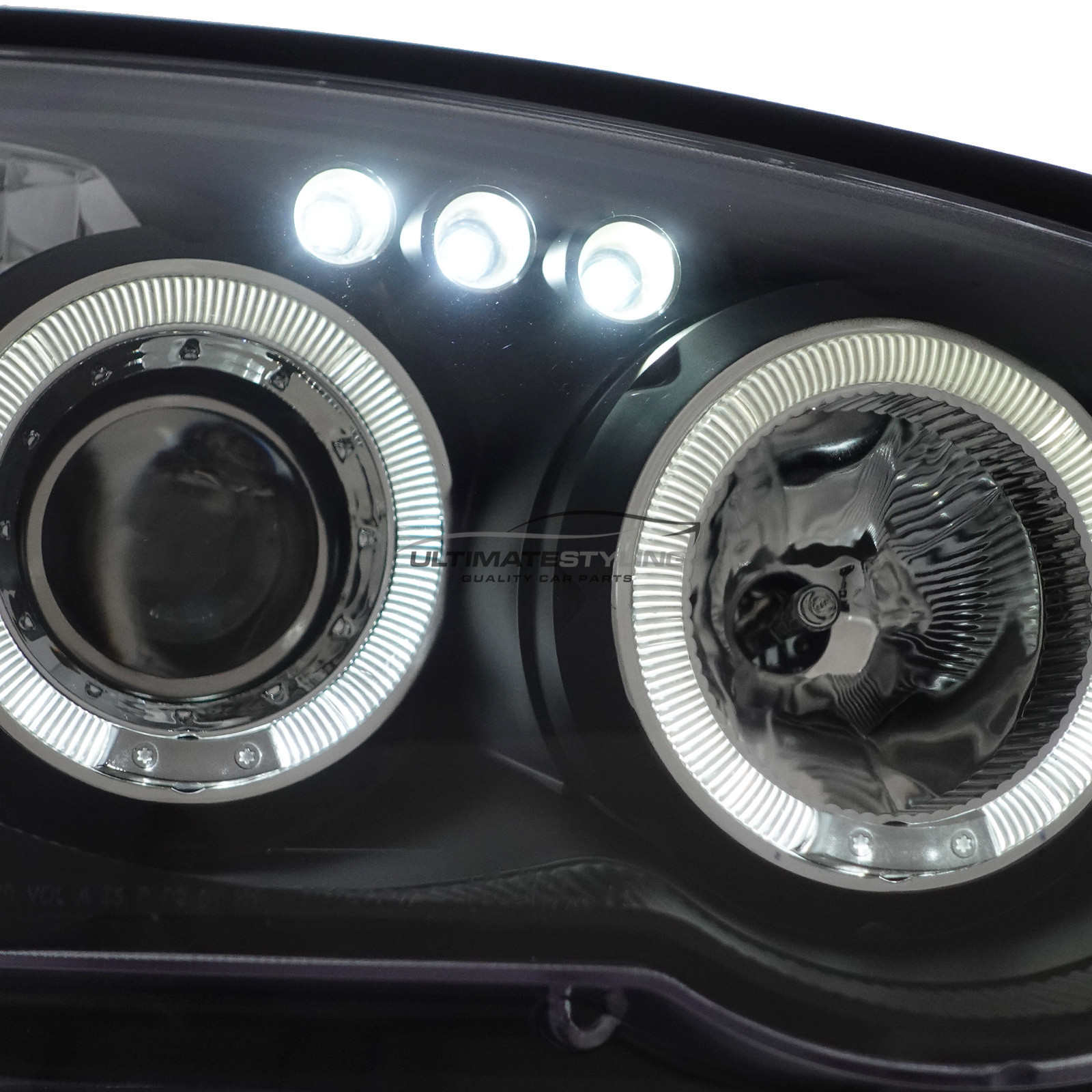 Subaru Impreza Blobeye 2003-2005 Upgrade Headlights Black Inner LED DRL Angel Eyes Halo Projector Xenon Look