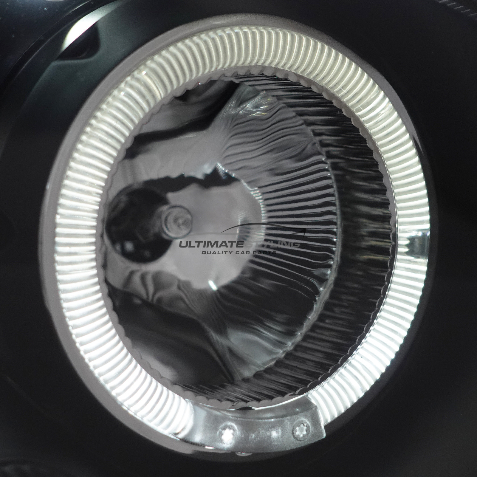 Subaru Impreza Blobeye 2003-2005 Upgrade Headlights Black Inner LED DRL Angel Eyes Halo Projector Xenon Look