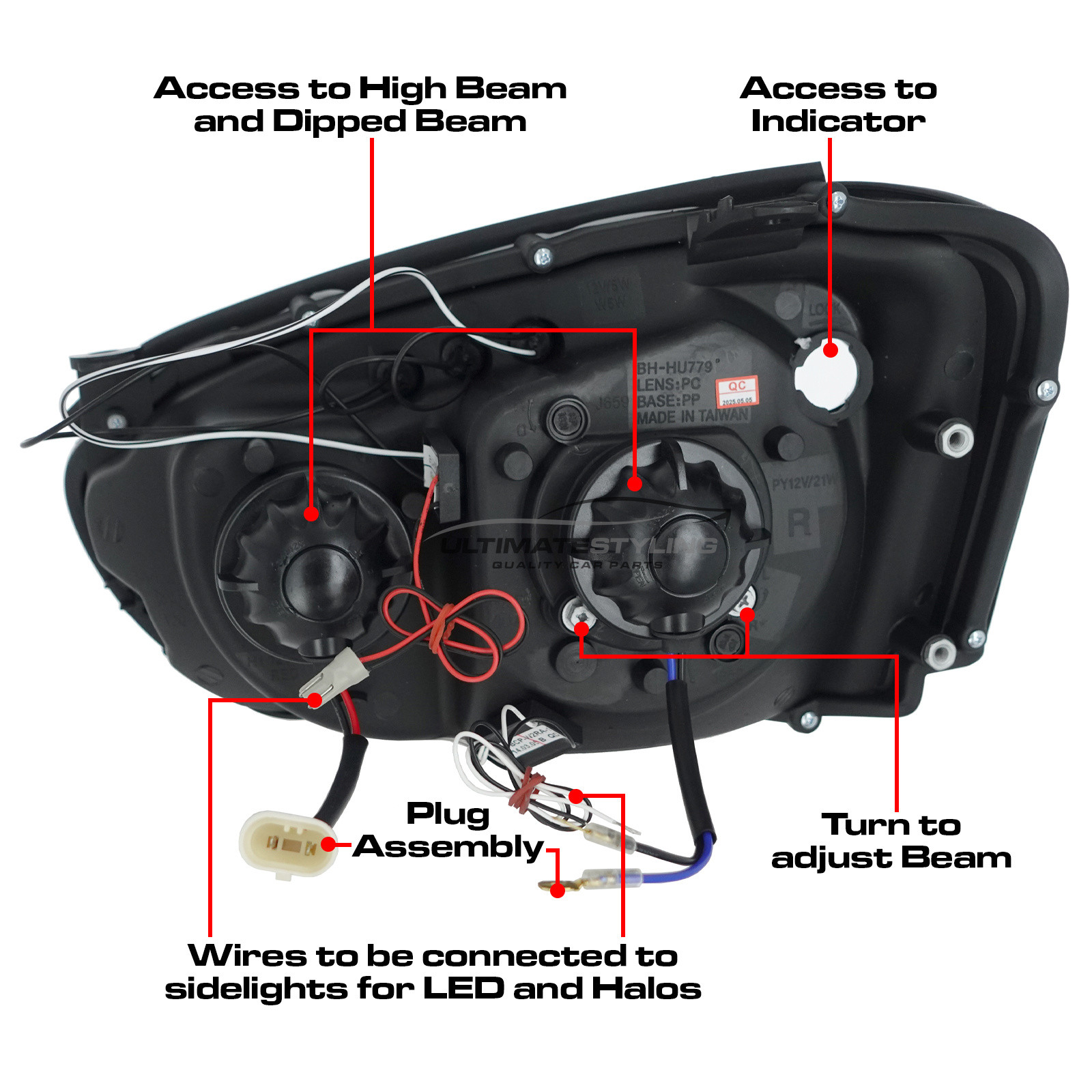 Subaru Impreza Blobeye 2003-2005 Upgrade Headlights Black Inner LED DRL Angel Eyes Halo Projector Xenon Look
