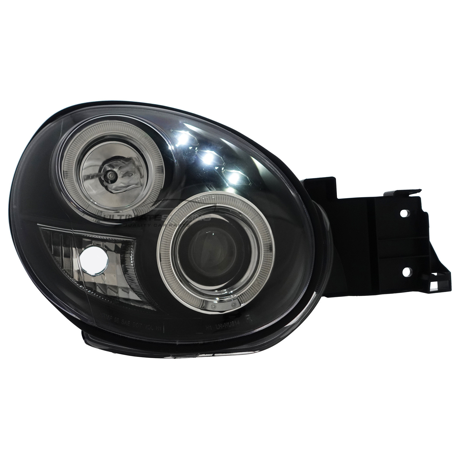 Subaru Impreza Bug Eye 2000-2003 Upgrade Headlights LED Angel Eyes and LED DRL Black Inner Projector Halo Angel Eyes Xenon Look