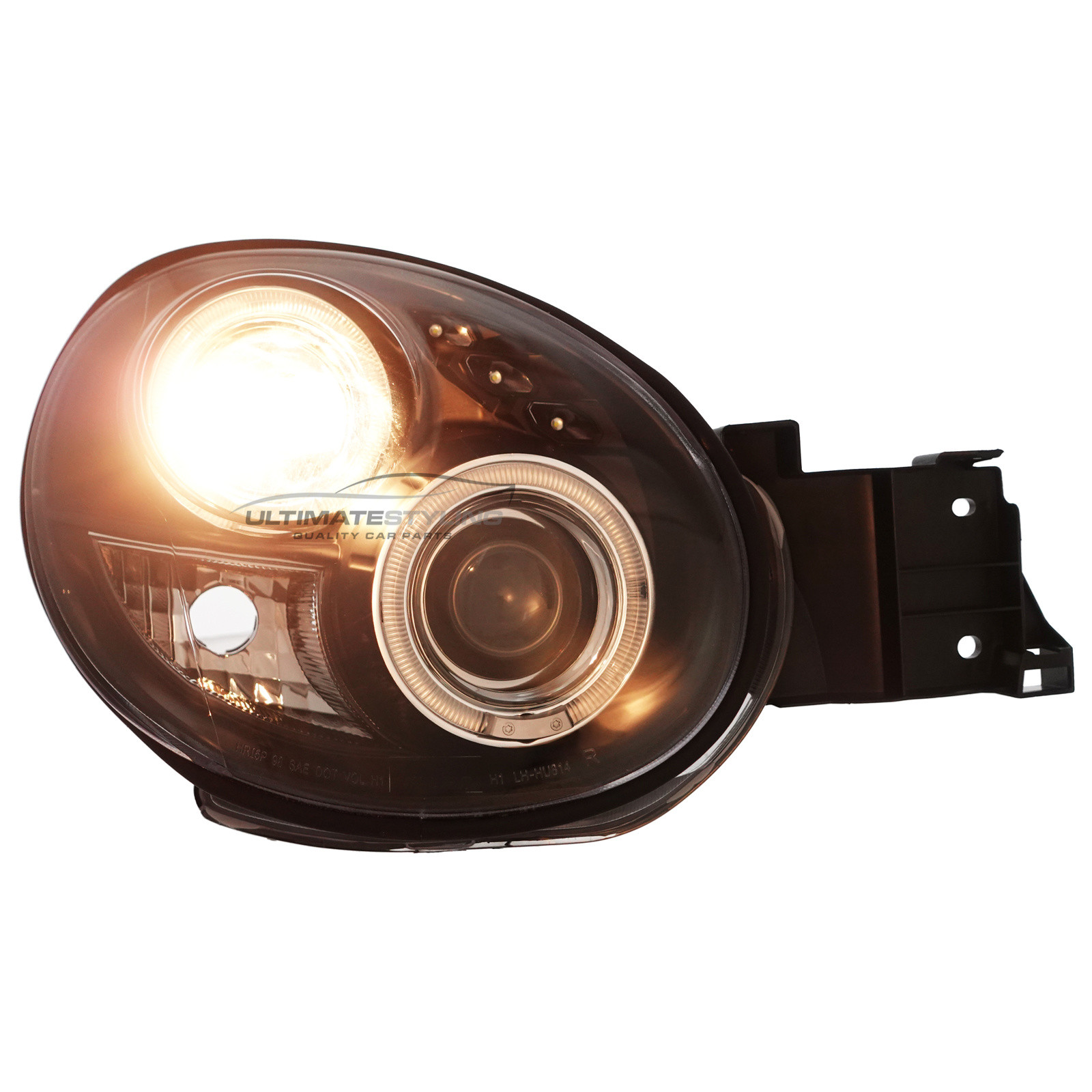 Subaru Impreza Bug Eye 2000-2003 Upgrade Headlights LED Angel Eyes and LED DRL Black Inner Projector Halo Angel Eyes Xenon Look