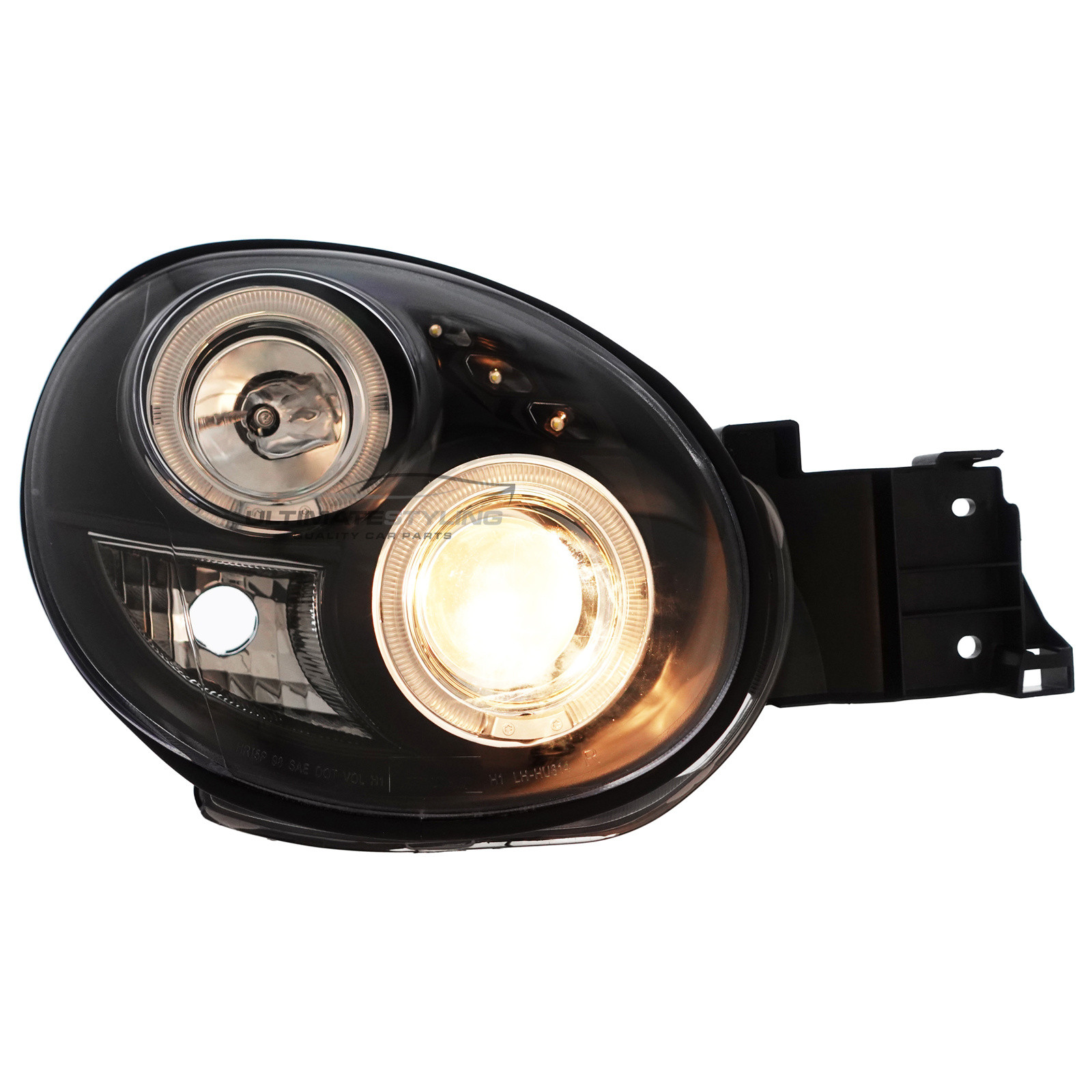 Subaru Impreza Bug Eye 2000-2003 Upgrade Headlights LED Angel Eyes and LED DRL Black Inner Projector Halo Angel Eyes Xenon Look