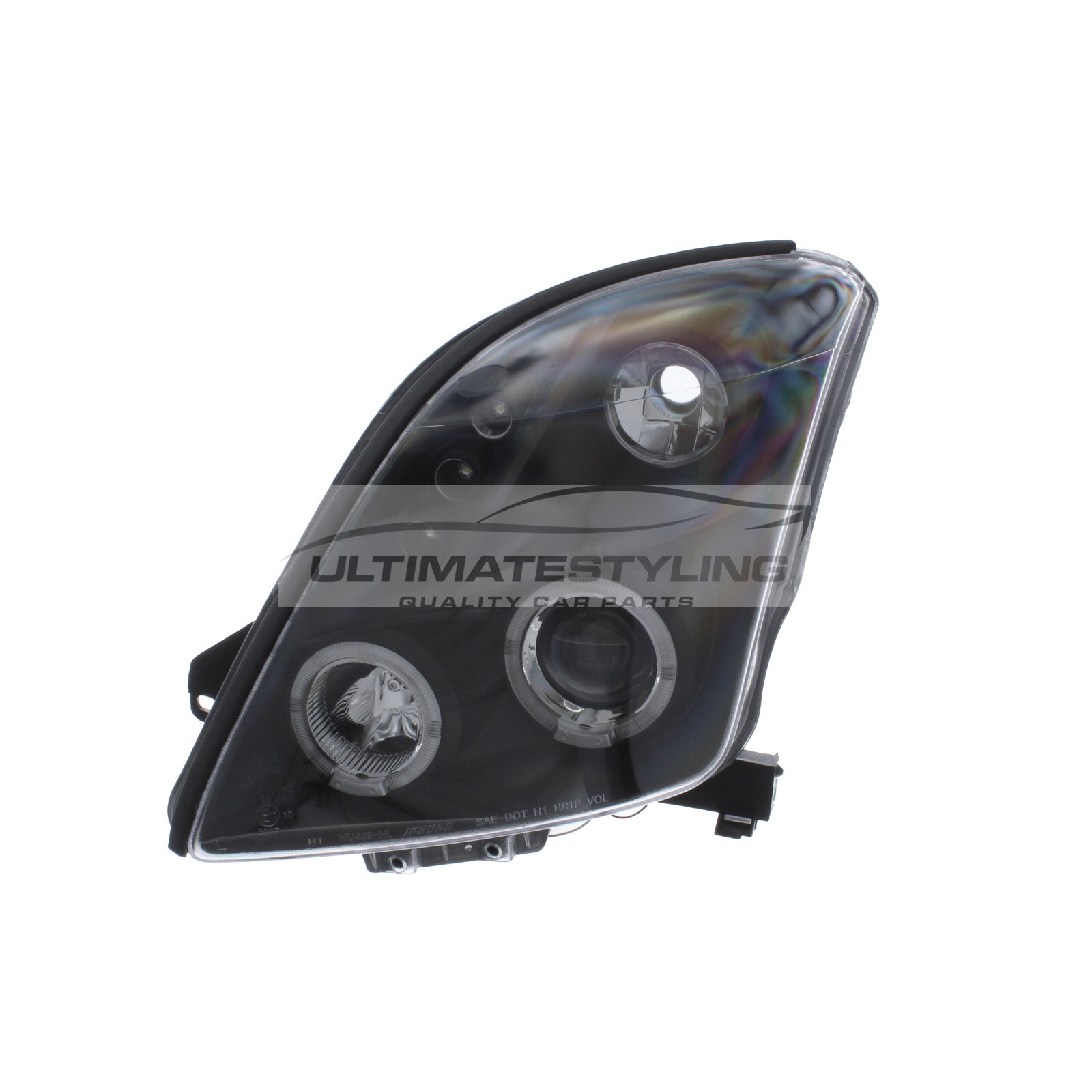 Suzuki Swift 2005-2010 Upgrade Black Inner Headlights LED DRL Angel Eyes Halo Projector Xenon Look
