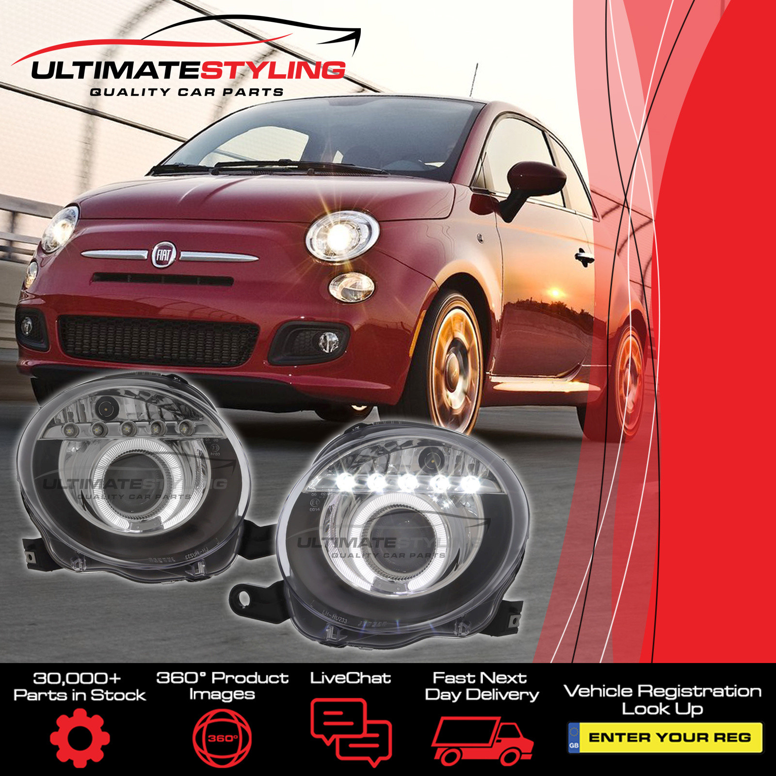 Performance Headlights for Abarth 595