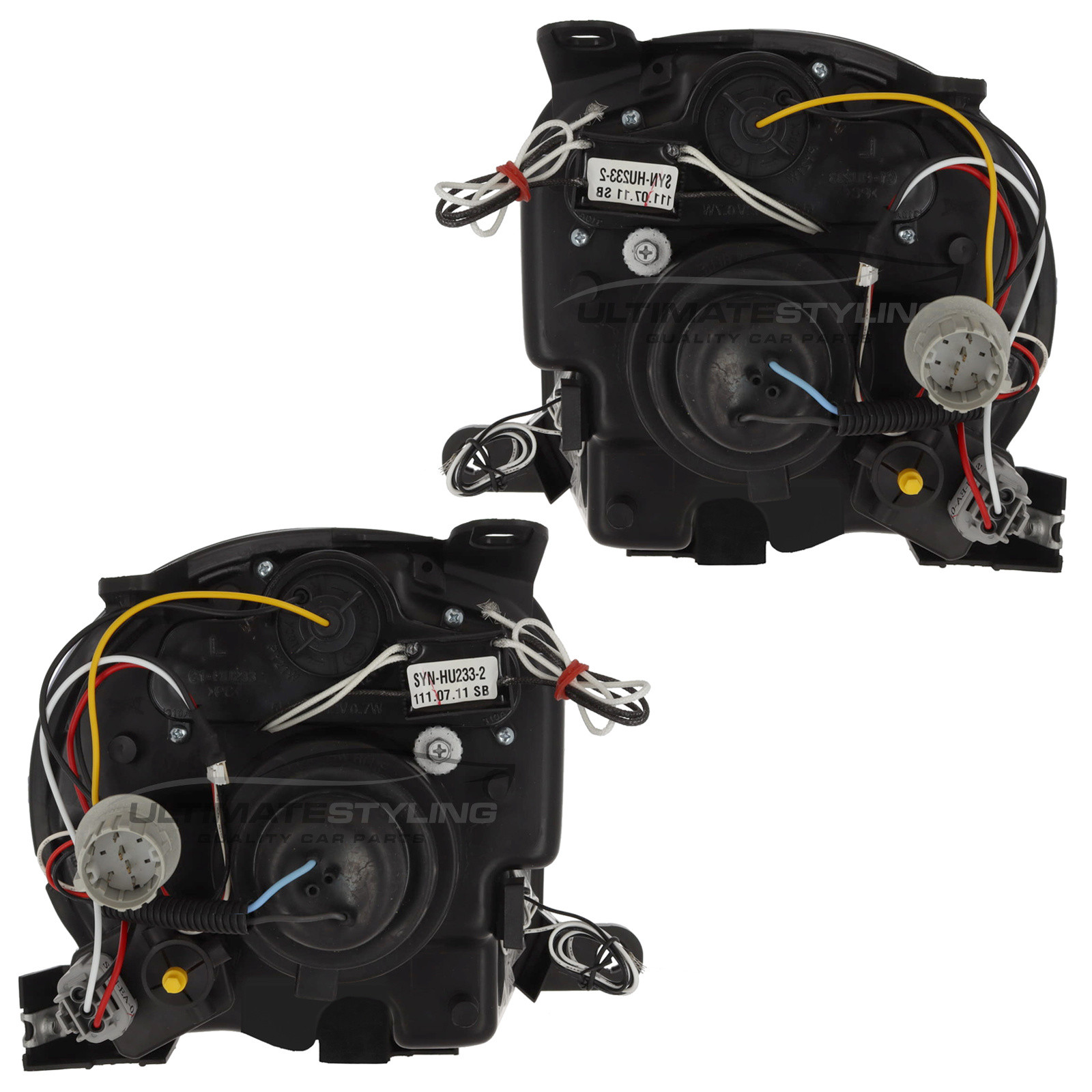 Fiat 500 2008-2015 and Abarth 2015-2016 Upgrade Headlights Black Inner LED DRL Projector Xenon Look