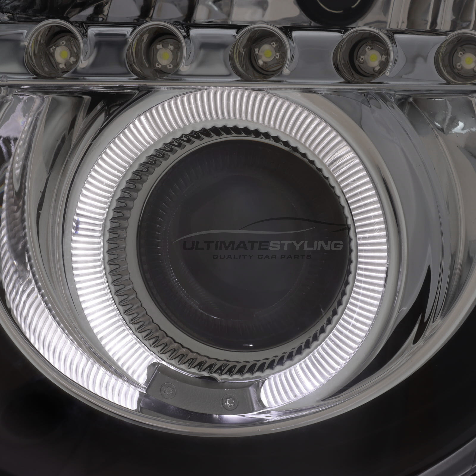 Fiat 500 2008-2015 and Abarth 2015-2016 Upgrade Headlights Black Inner LED DRL Projector Xenon Look