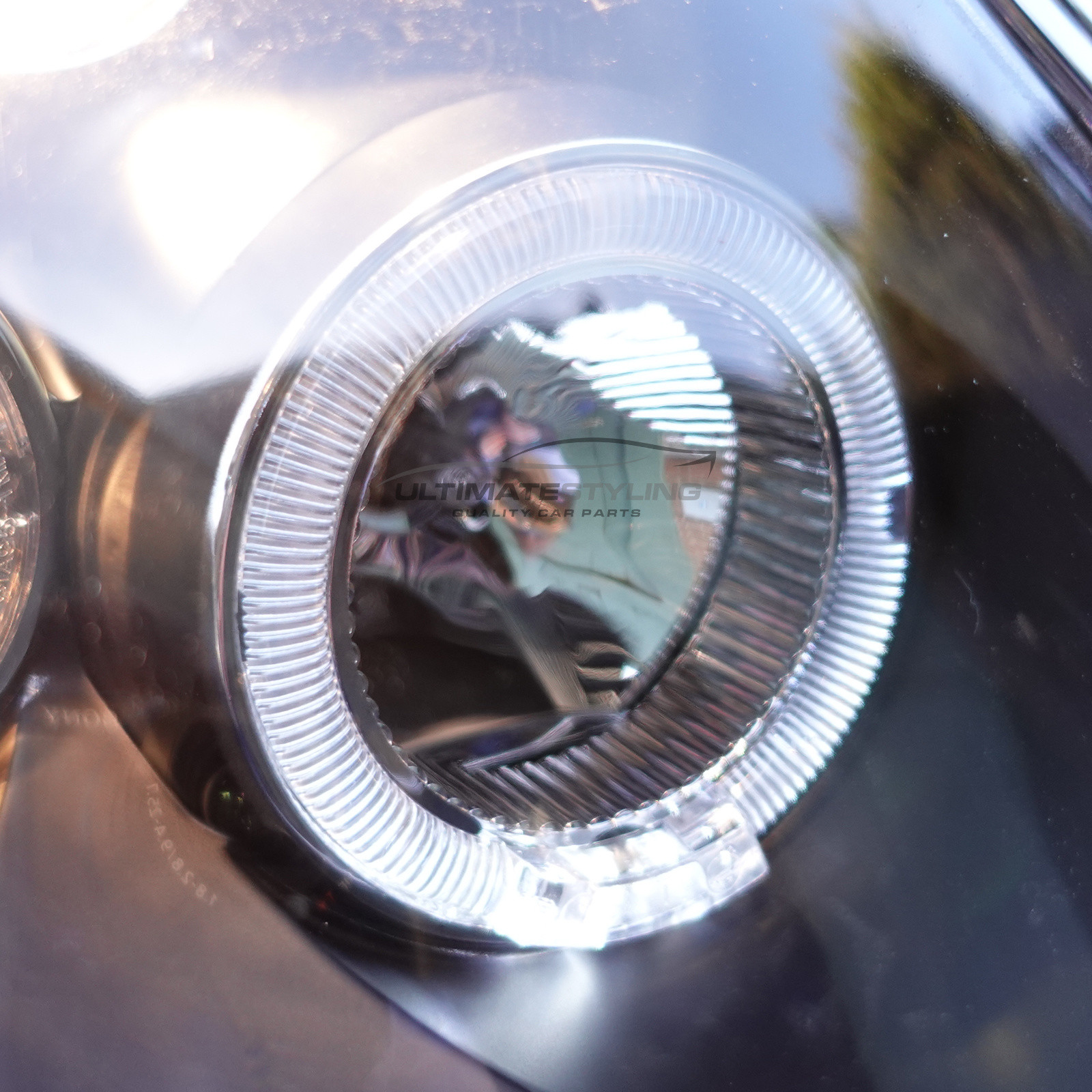 BMW Mini R50 R53 2001-2006 Upgrade Headlights Black Inner LED Angel Eye Halo Projector Xenon Look