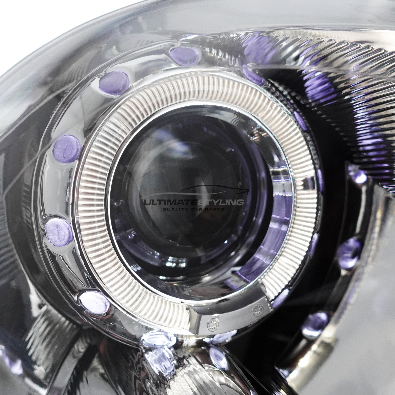 BMW Mini R55 R56 R57 2006-2015 Upgrade Headlights Chrome Inner LED Angel Eye Halo Projector Xenon Look