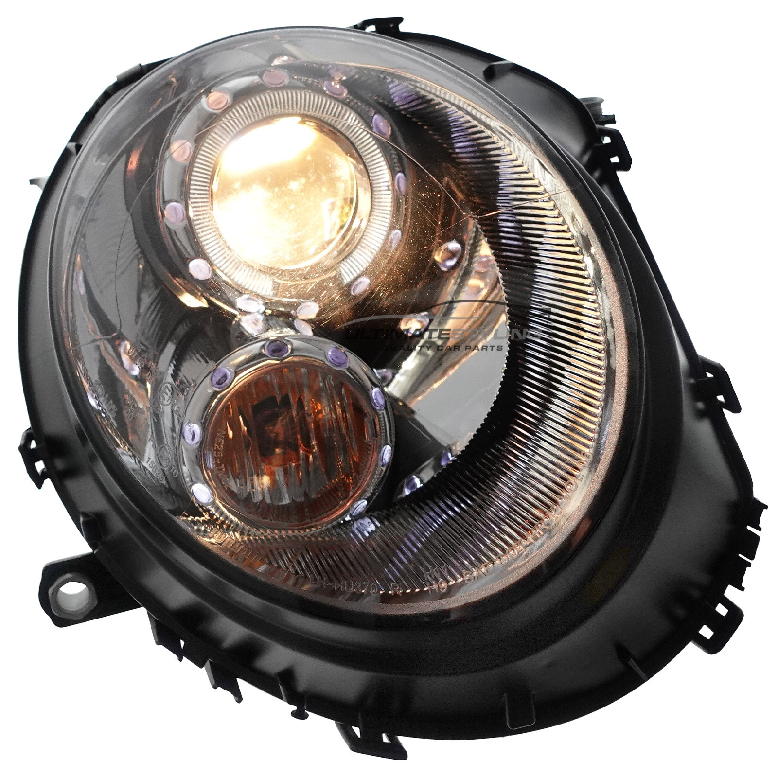 BMW Mini R55 R56 R57 2006-2015 Upgrade Headlights Chrome Inner LED Angel Eye Halo Projector Xenon Look
