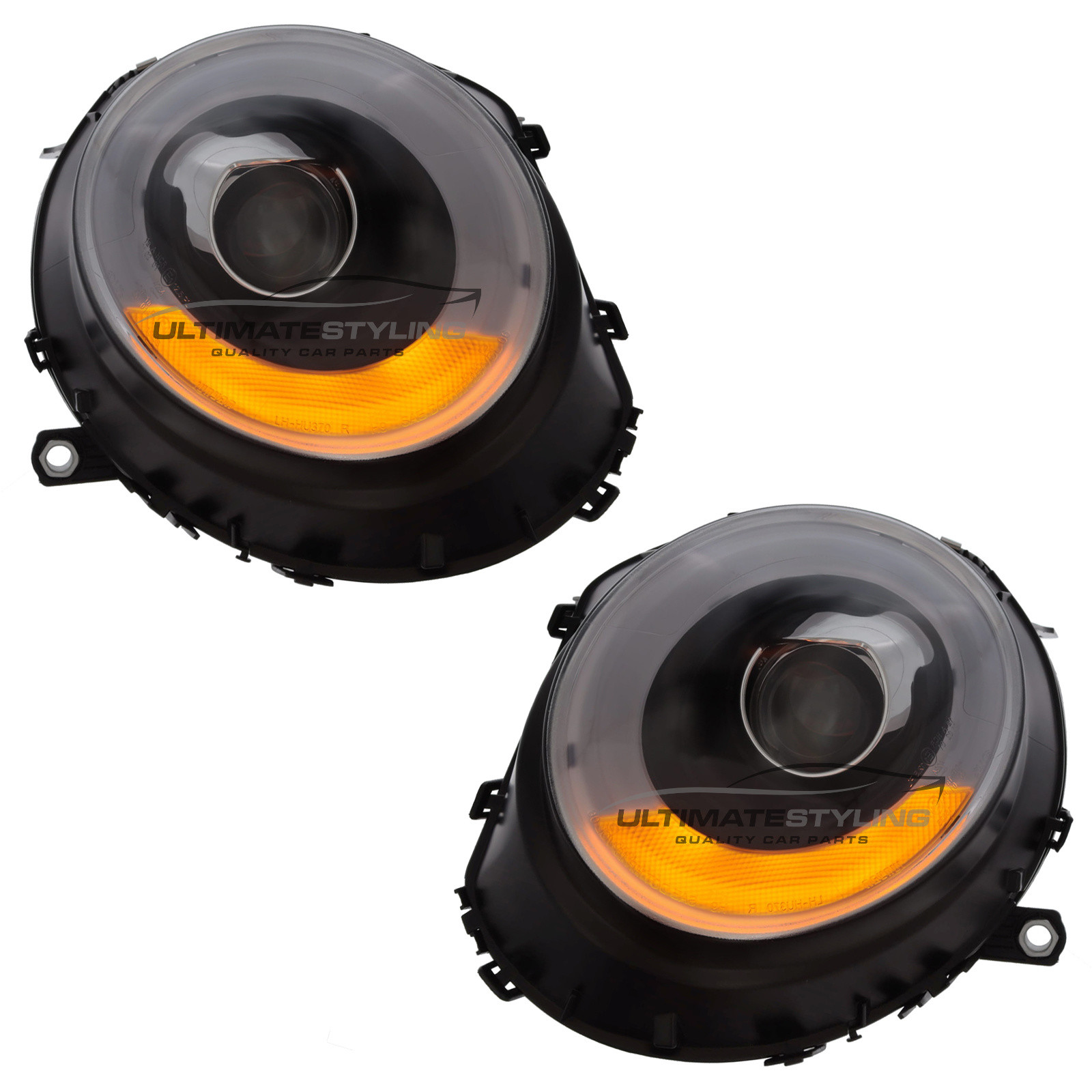 Mini R55 R56 R57 R58 R59 Styling Upgrade LED DRL Black Inner Projector Headlights Headlamps With LED Indicators