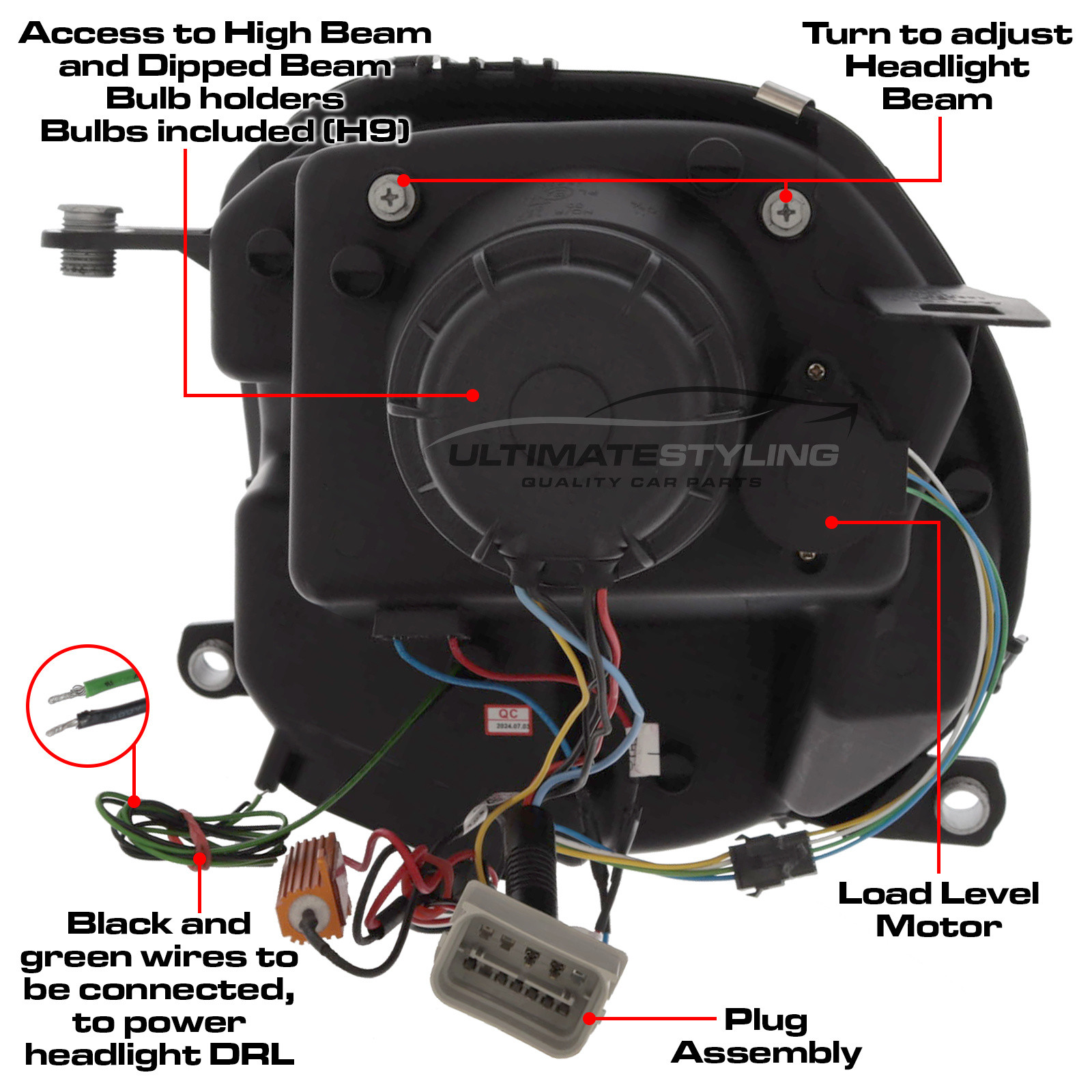 Mini R55 R56 R57 R58 R59 Styling Upgrade LED DRL Black Inner Projector Headlights Headlamps With LED Indicators