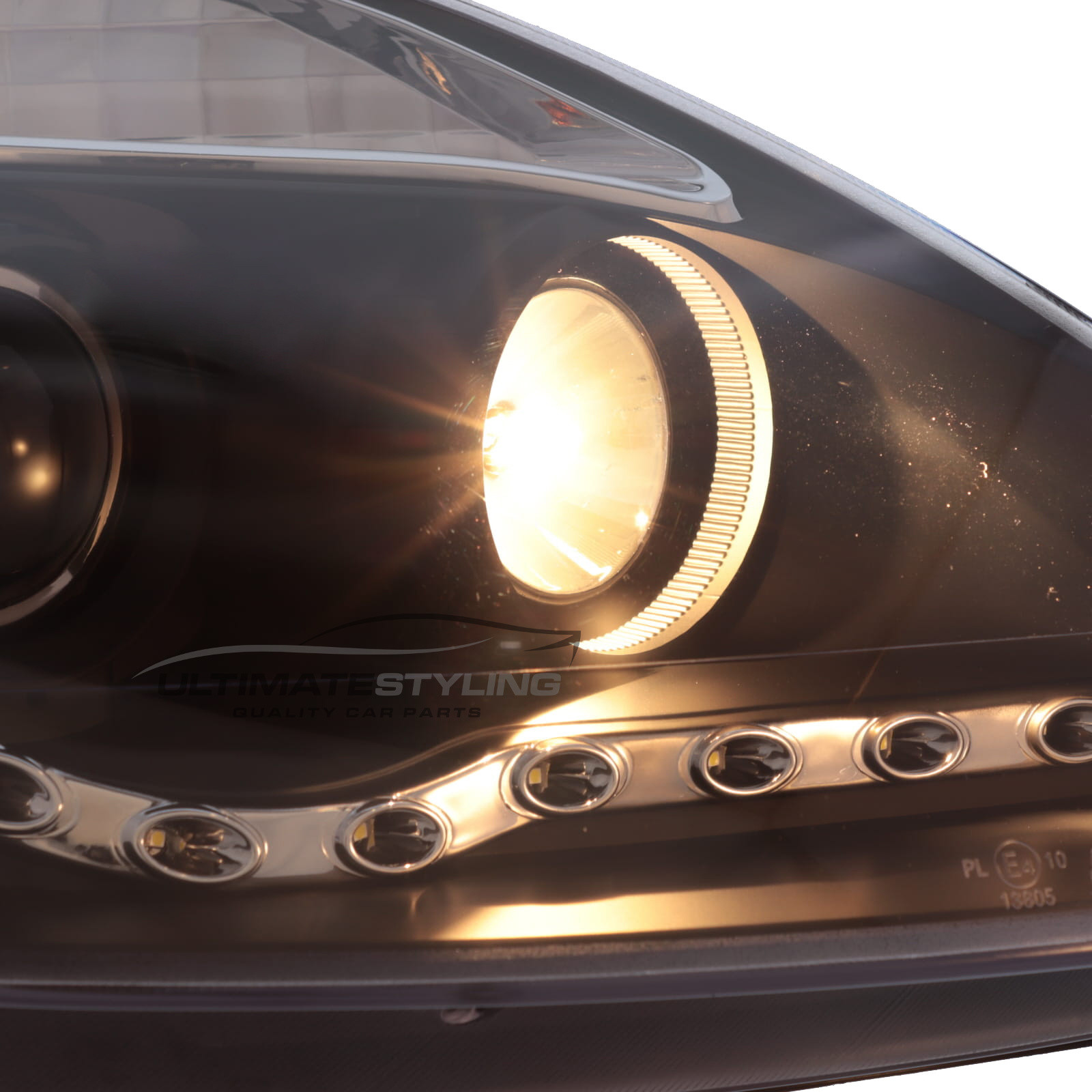 Ford Fiesta Mk6 Including Facelift Model 2002-2008 Upgrade Headlights Black Inner LED DRL Projector Xenon Look