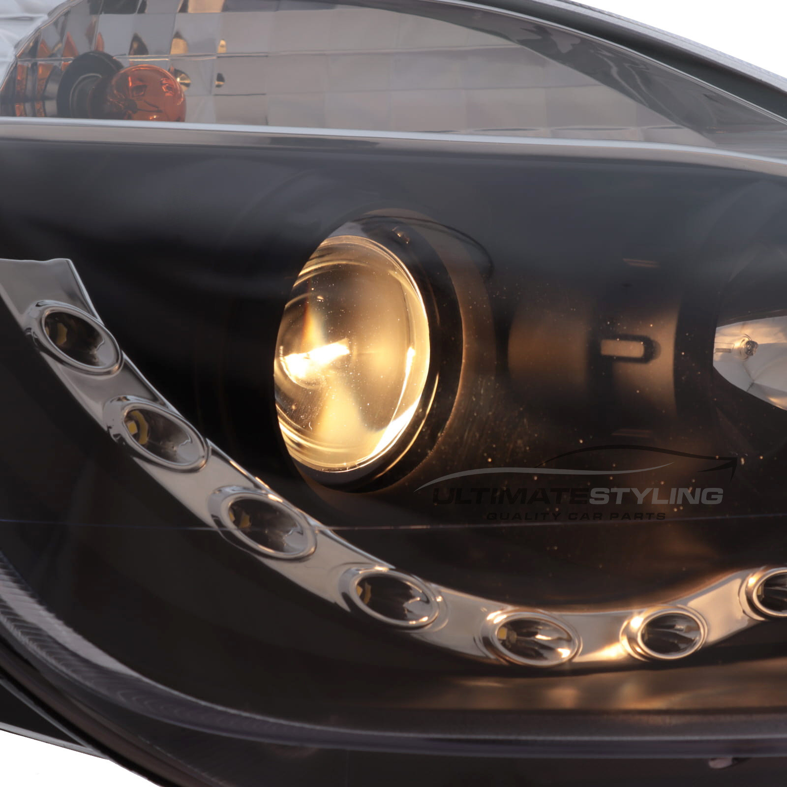 Ford Fiesta Mk6 Including Facelift Model 2002-2008 Upgrade Headlights Black Inner LED DRL Projector Xenon Look