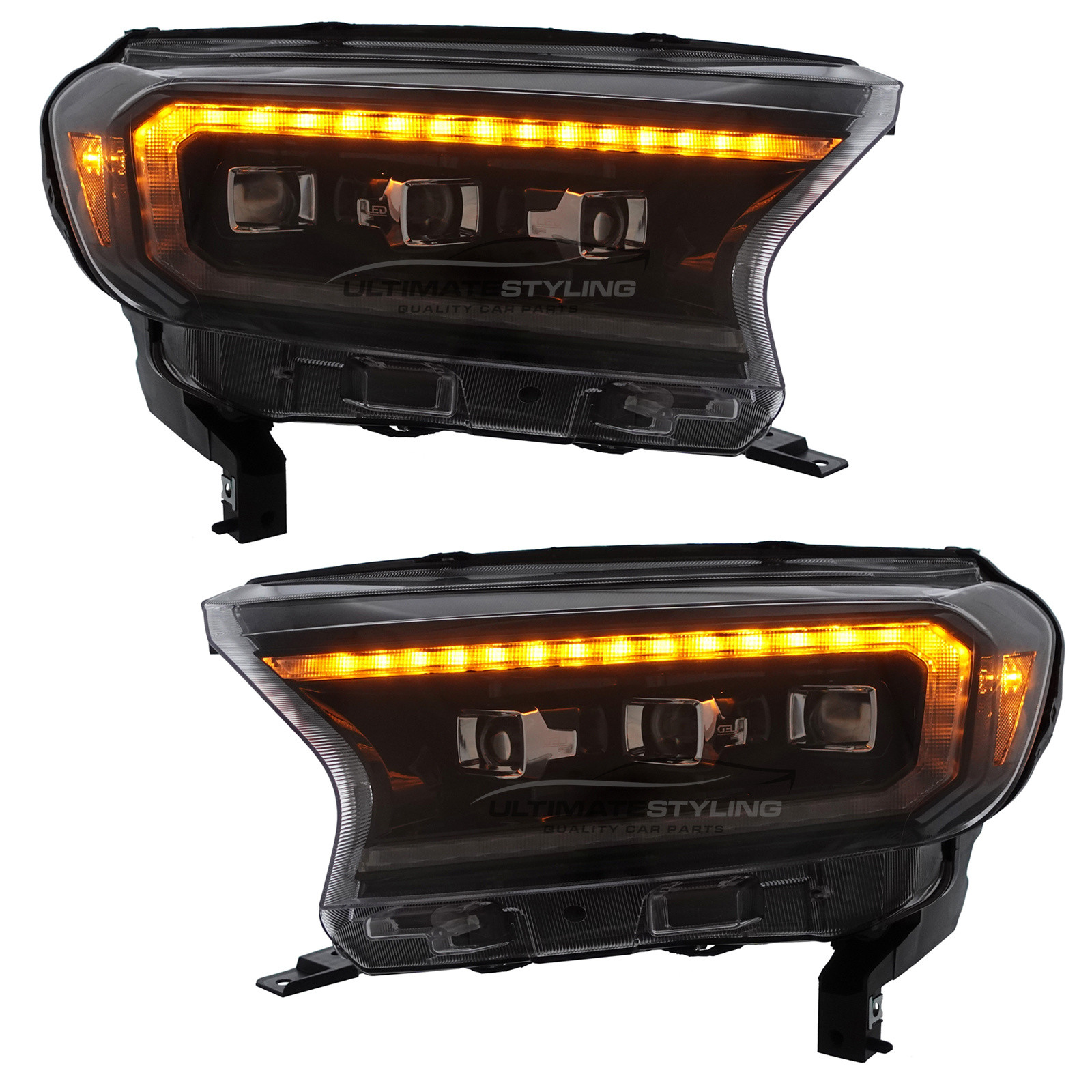 Ford Ranger T6 2015-2023 Full LED Upgrade DRL Headlights Dynamic Sequential Indicators Pair