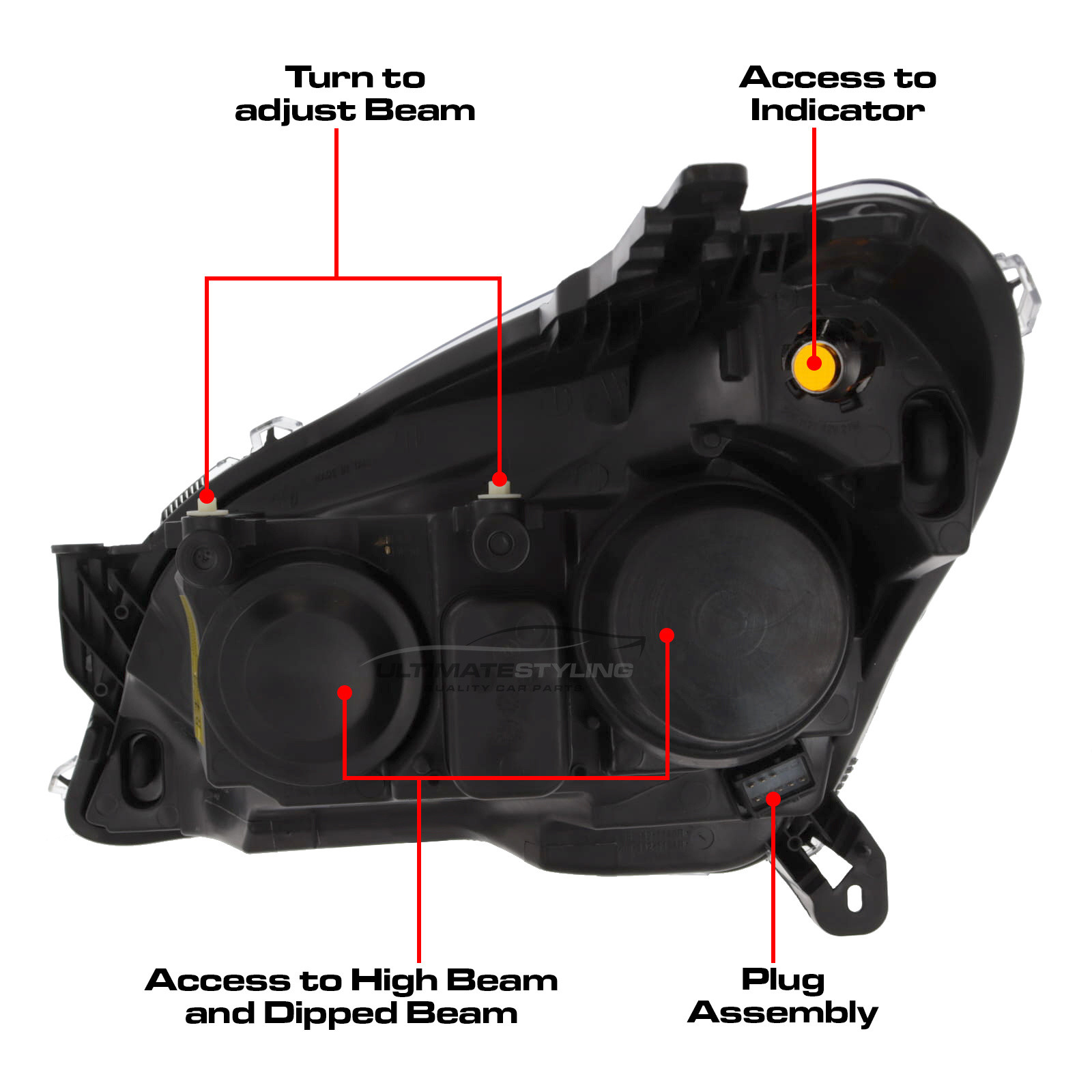 Vauxhall Astra H Mk5 2004-2011 Upgrade Headlights Black Inner Twin Angel Eyes Halo Upgrade Projector Xenon Look