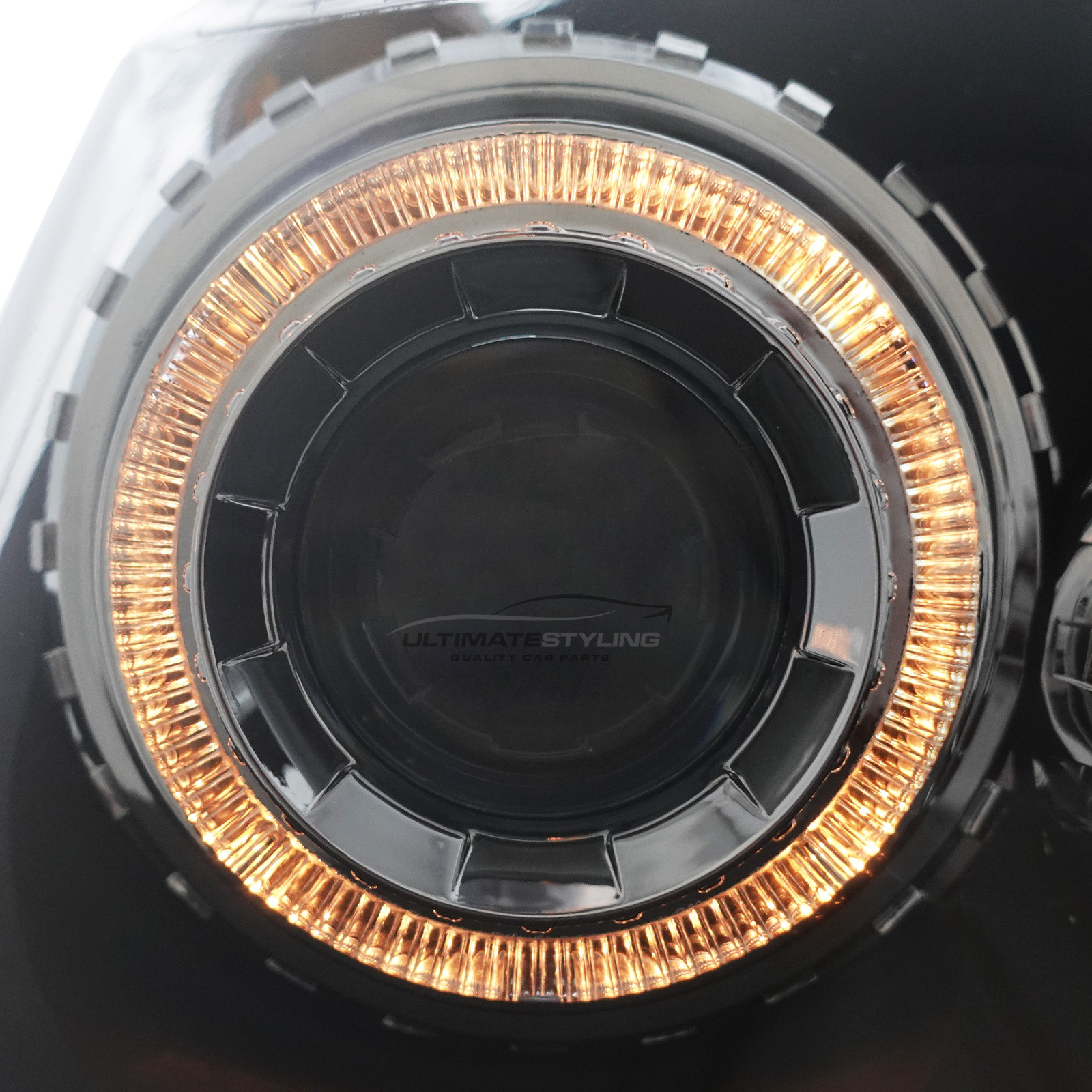 Vauxhall Astra H Mk5 2004-2011 Upgrade Headlights Black Inner Twin Angel Eyes Halo Upgrade Projector Xenon Look