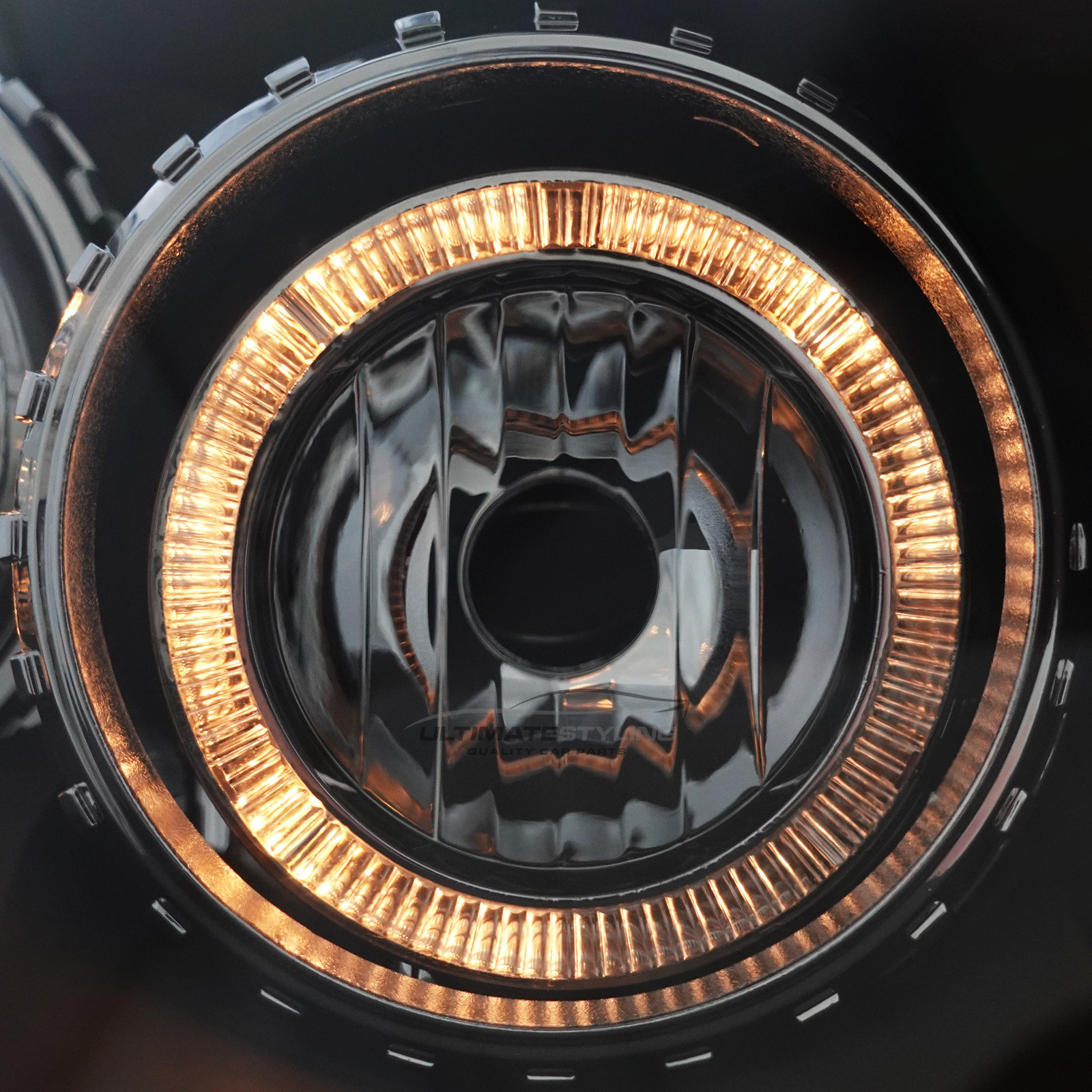 Vauxhall Astra H Mk5 2004-2011 Upgrade Headlights Black Inner Twin Angel Eyes Halo Upgrade Projector Xenon Look