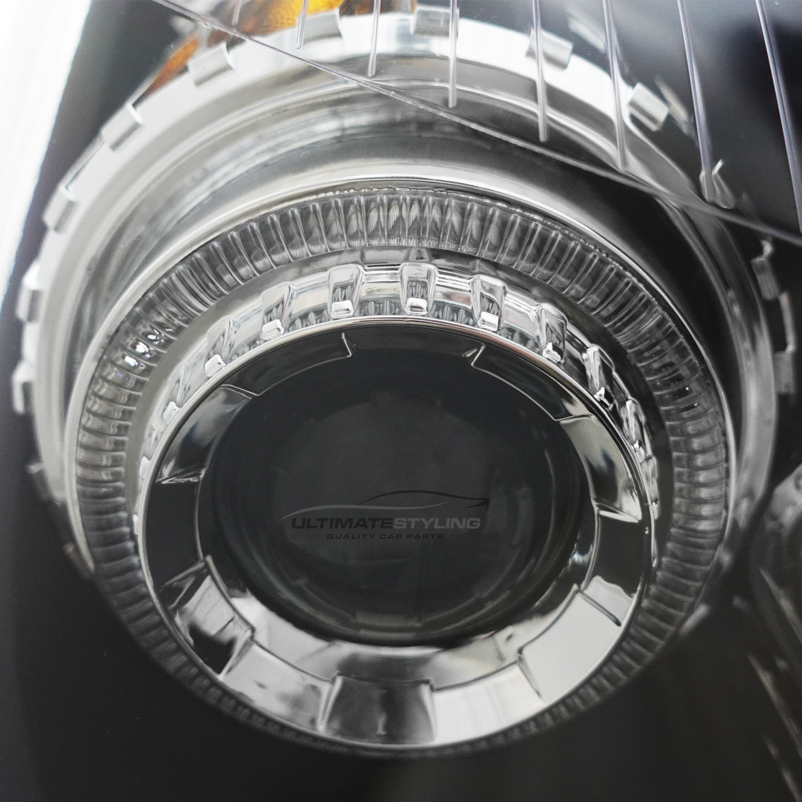 Vauxhall Astra H Mk5 2004-2011 Upgrade Headlights Black Inner Twin Angel Eyes Halo Upgrade Projector Xenon Look