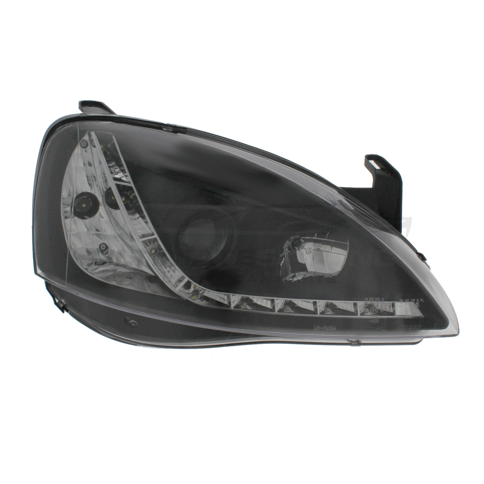 Vauxhall Corsa C 2000-2006 Headlights Black Inner LED DRL Projector Xenon  Look