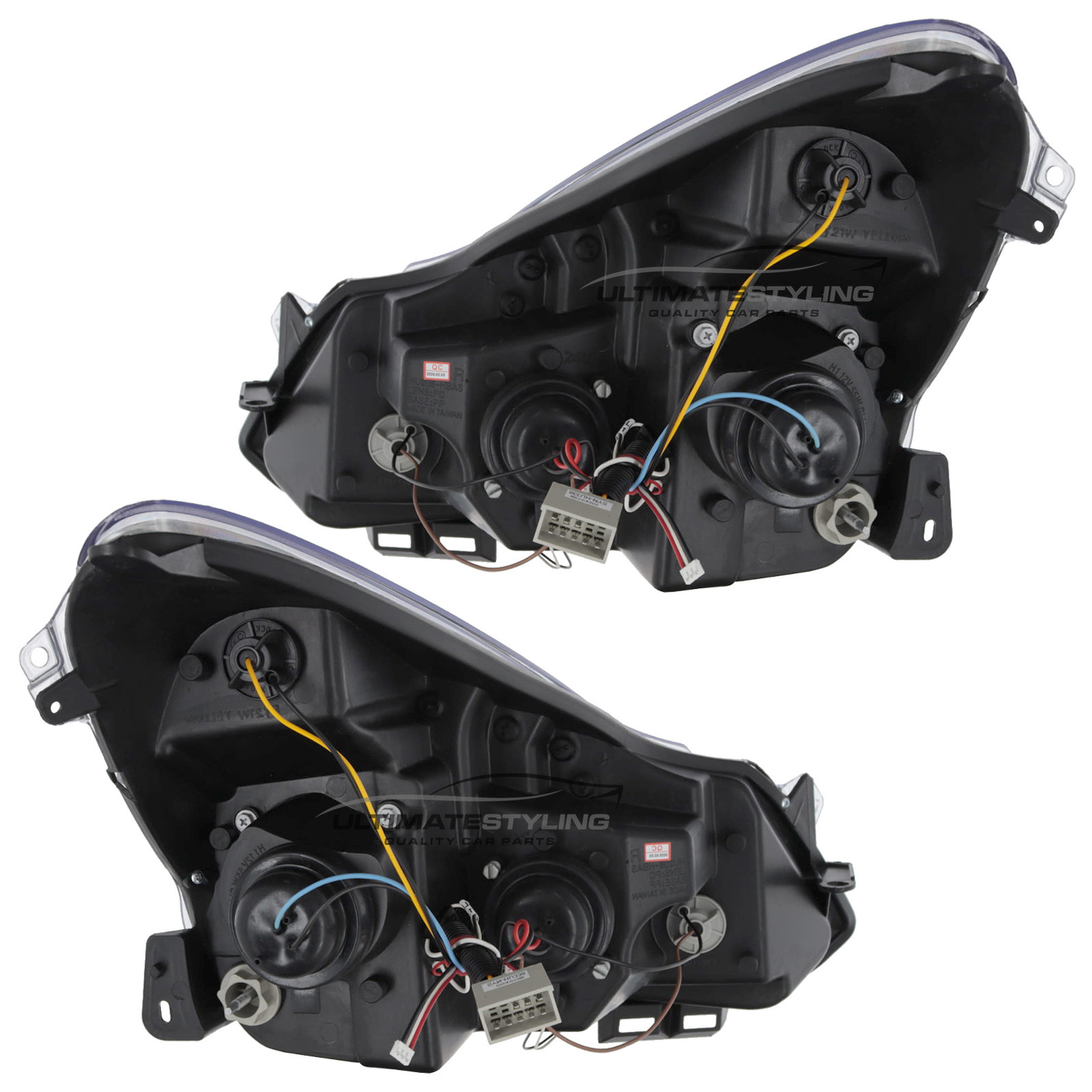 Vauxhall Corsa D 2006-2011 Upgrade Headlights LED DRL Black Inner Projector Xenon Look