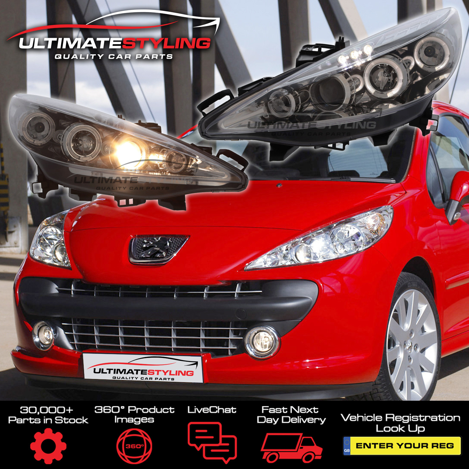 Performance Headlights for Peugeot 207