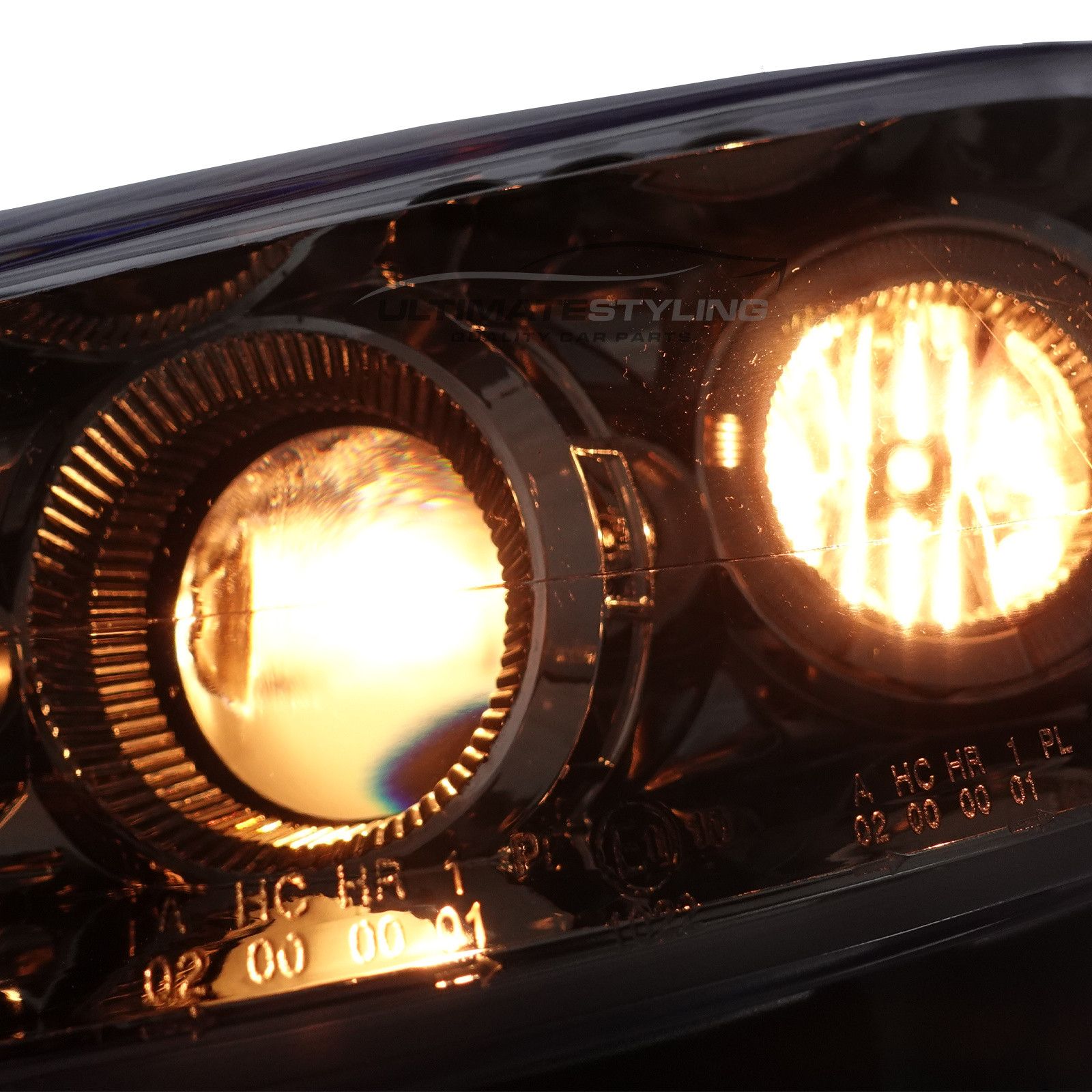 Peugeot 207 2006-2015 Upgrade Headlights Chrome Inner Angel Eyes Halo and DRL Projector Xenon look