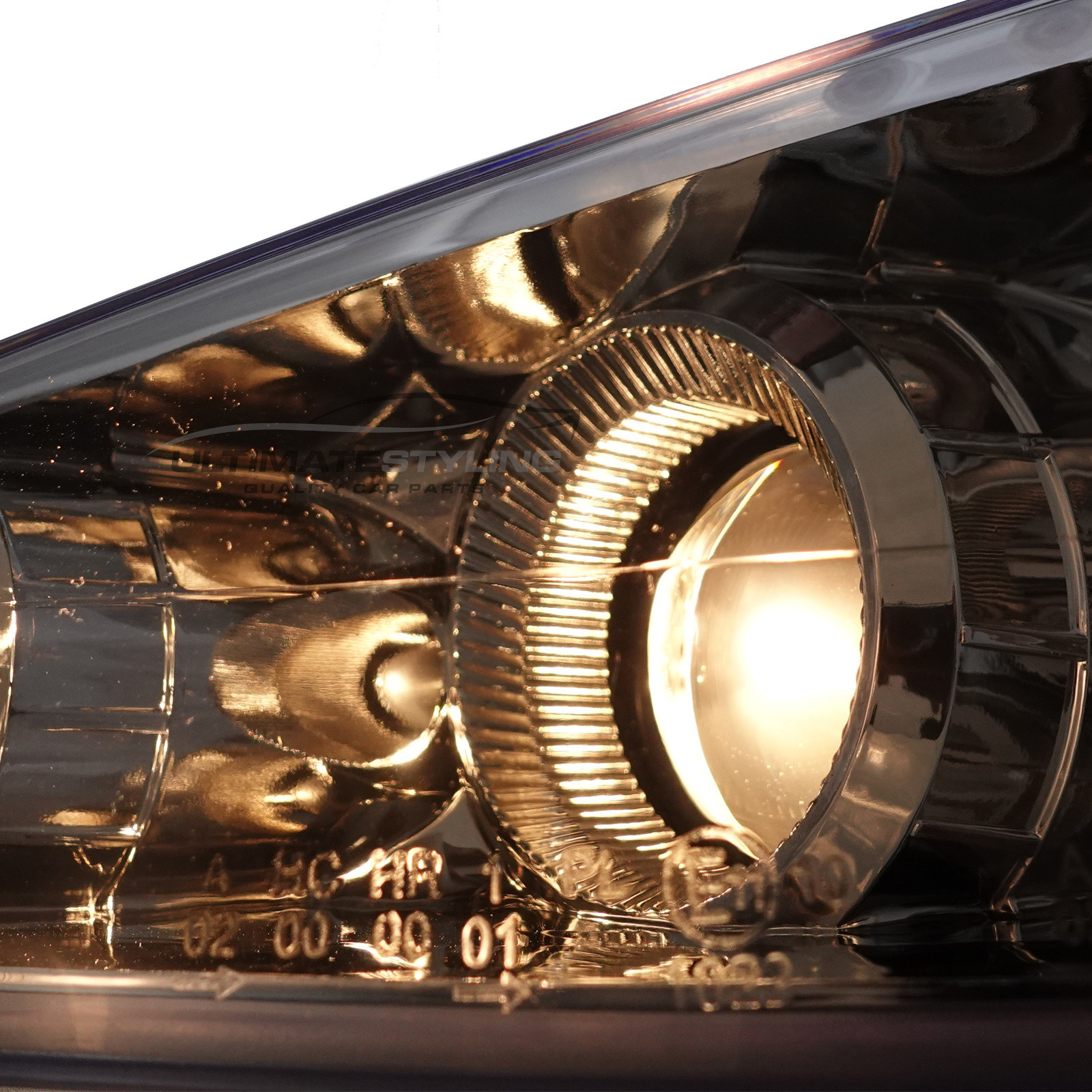 Peugeot 207 2006-2015 Upgrade Headlights Chrome Inner Angel Eyes Halo and DRL Projector Xenon look