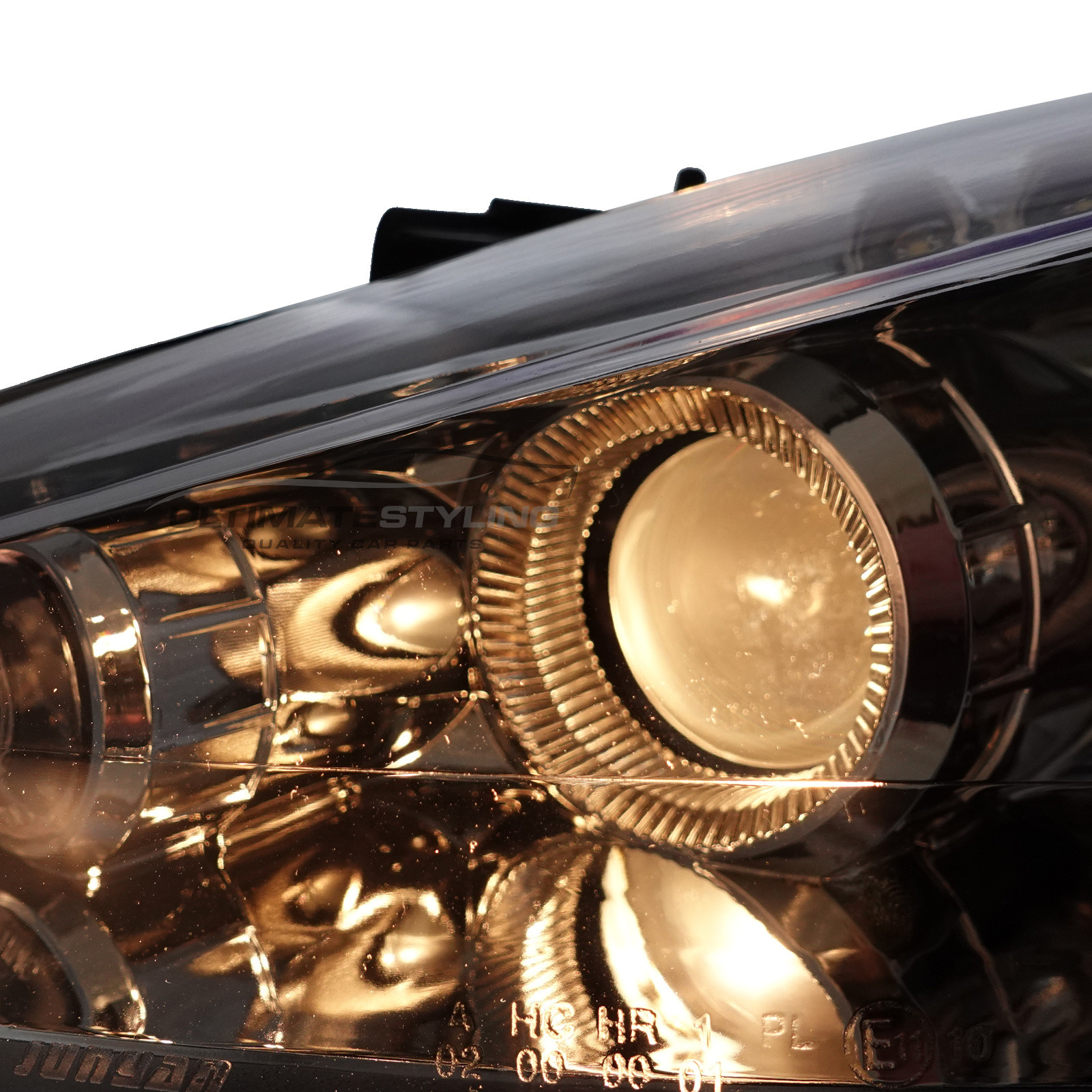 Peugeot 207 2006-2015 Upgrade Headlights Chrome Inner Angel Eyes Halo and DRL Projector Xenon look